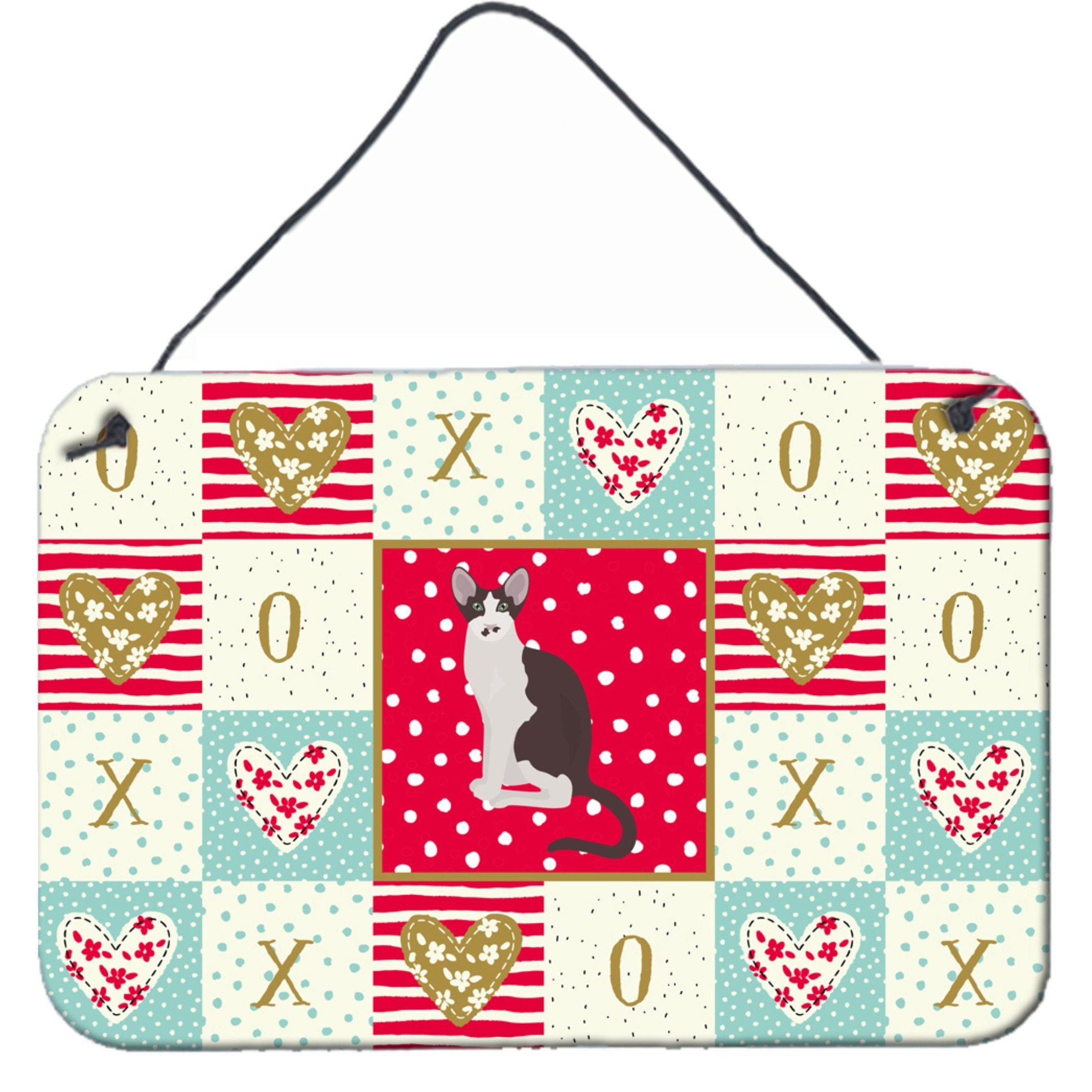 &quotCaroline's Treasures Oriental Bicolor Cat Love Door Hanging Prints wall-decor, Multicolor"