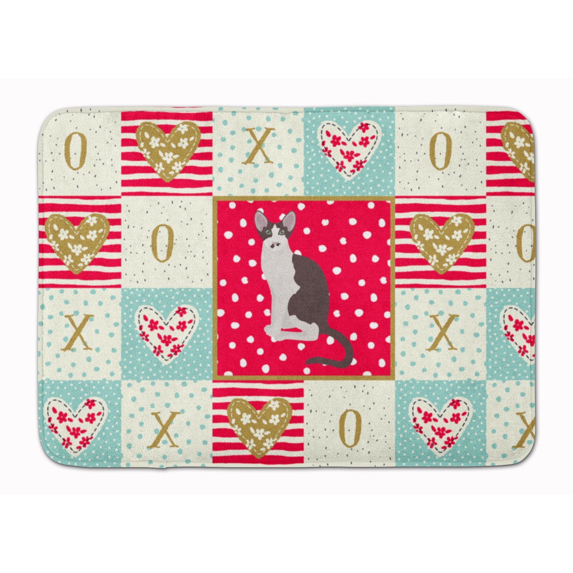 &quotCaroline's Treasures Oriental Bicolor Cat Love Machine Washable Memory Foam Mat doormats, Multicolor"