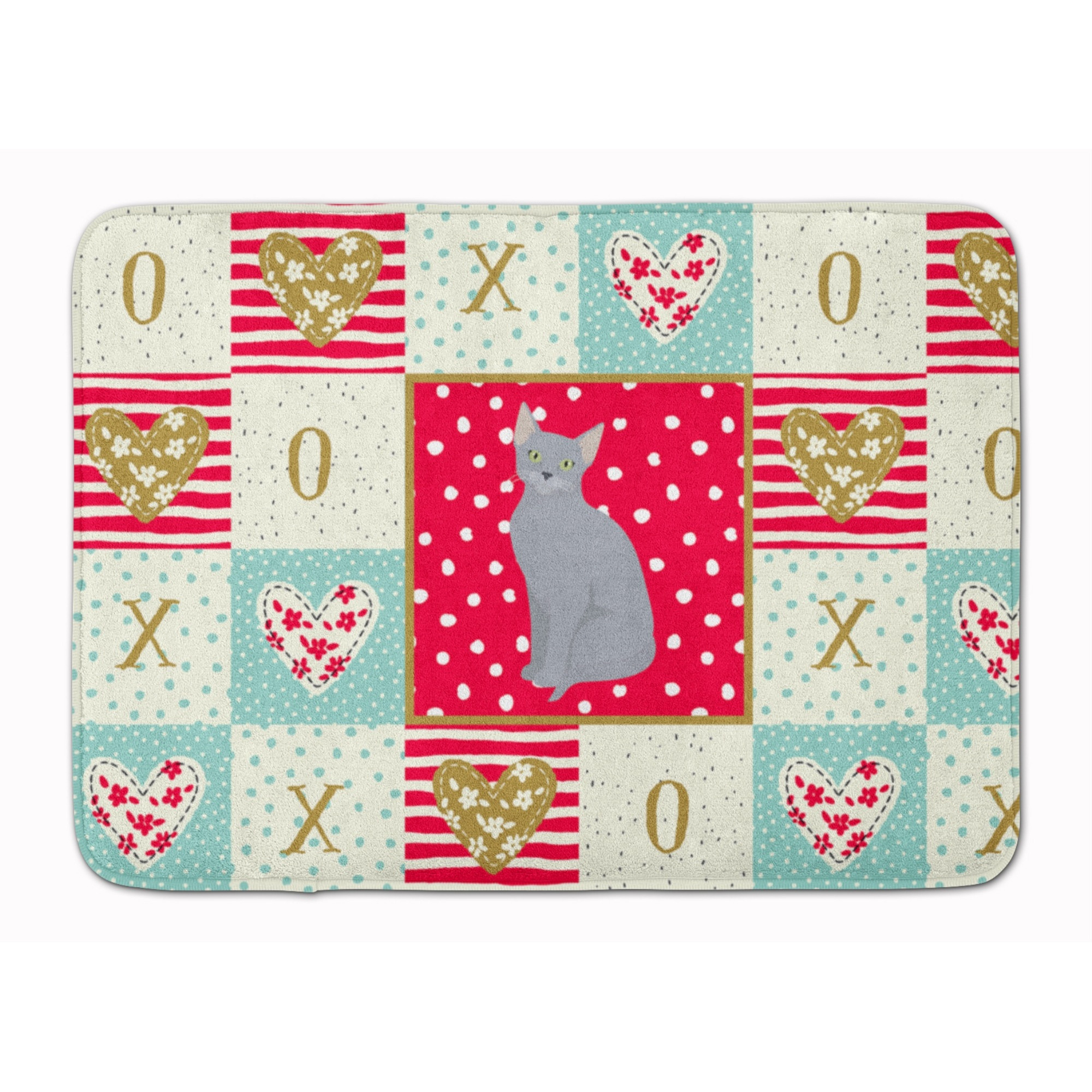 &quotCaroline's Treasures Russian Blue Cat Love Machine Washable Memory Foam Mat doormats, Multicolor"