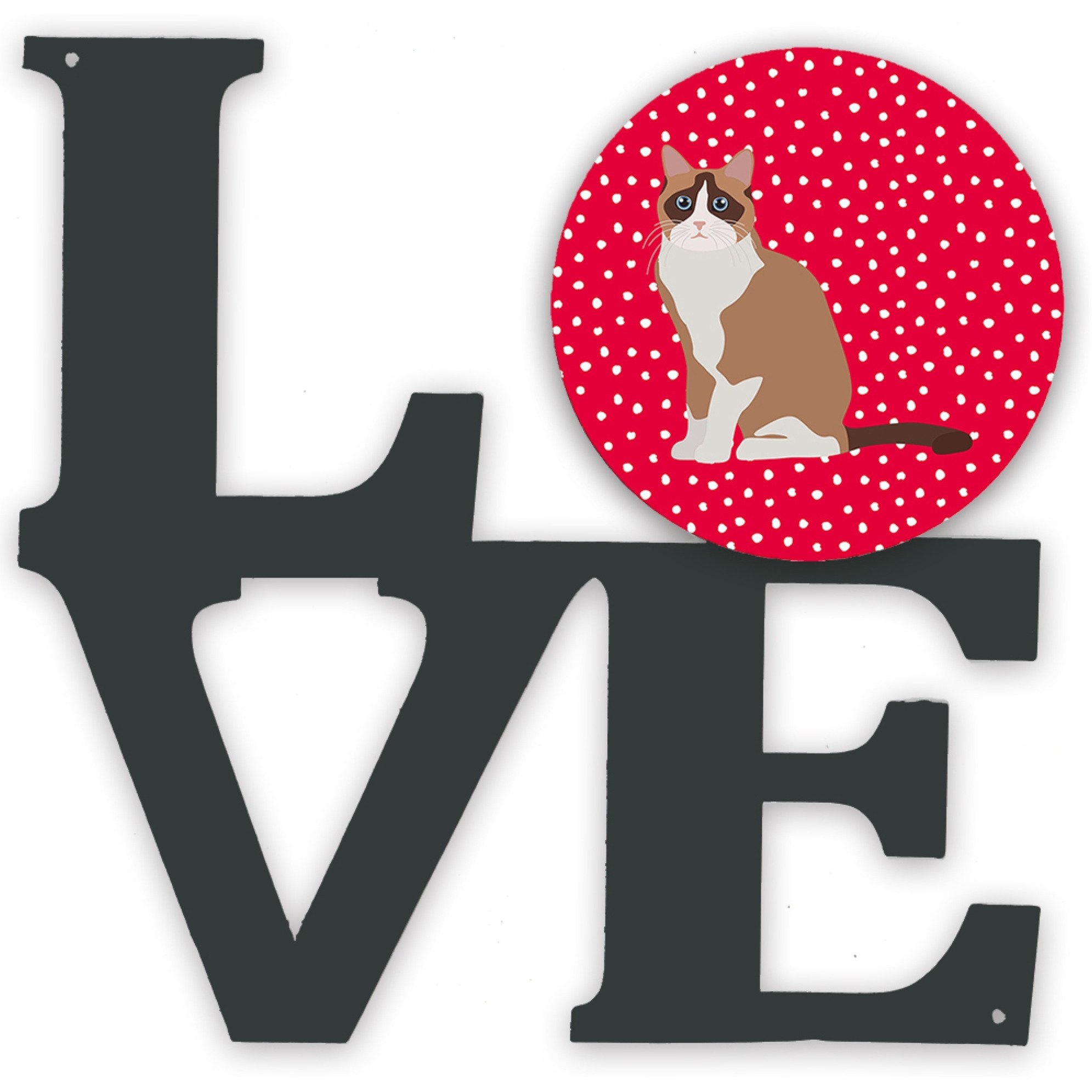 &quotCaroline's Treasures Snowshoe 2 Cat Metal Artwork Love wall-decor, Multicolor"