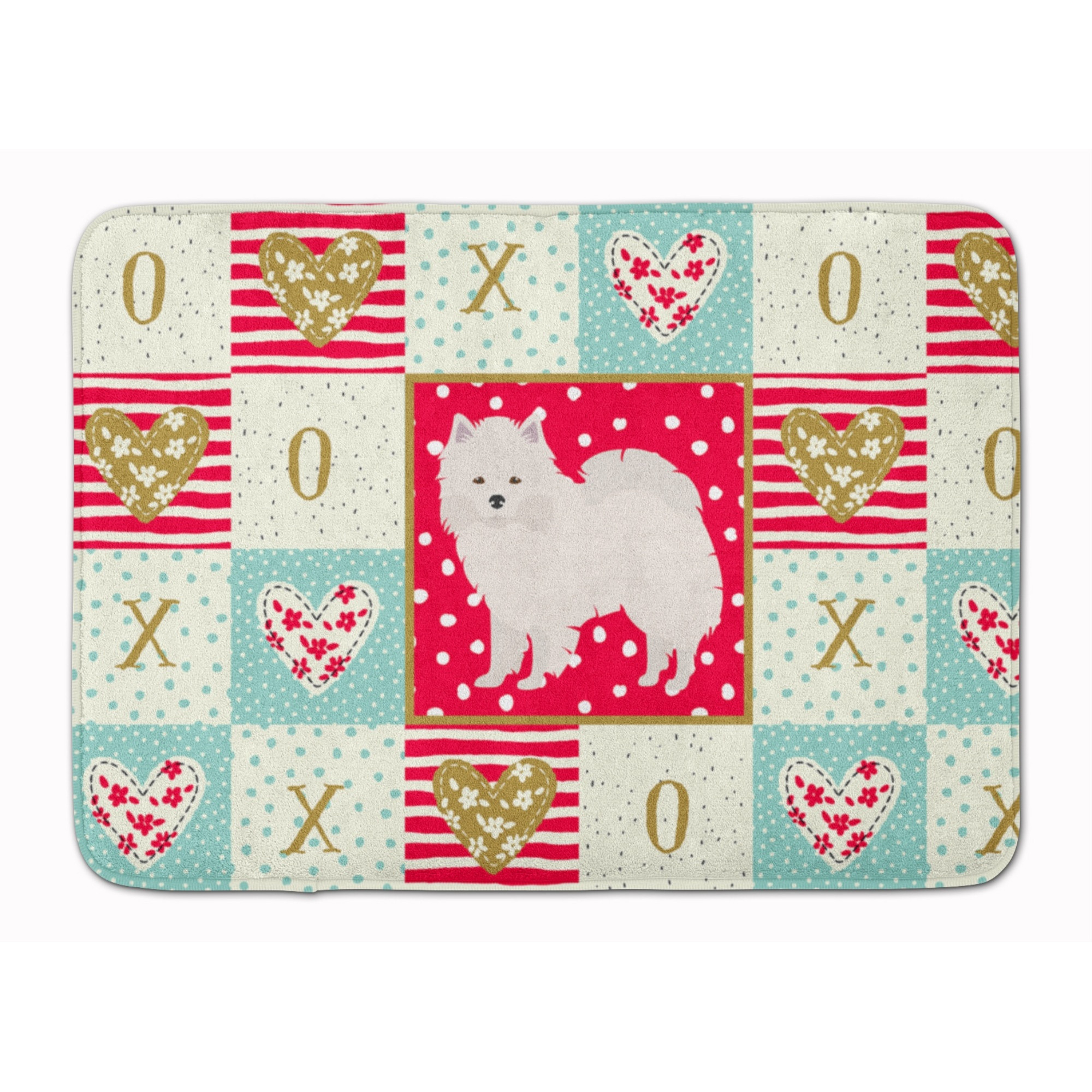 &quotCaroline's Treasures American Eskimo Love Machine Washable Memory Foam Mat doormats, Multicolor"