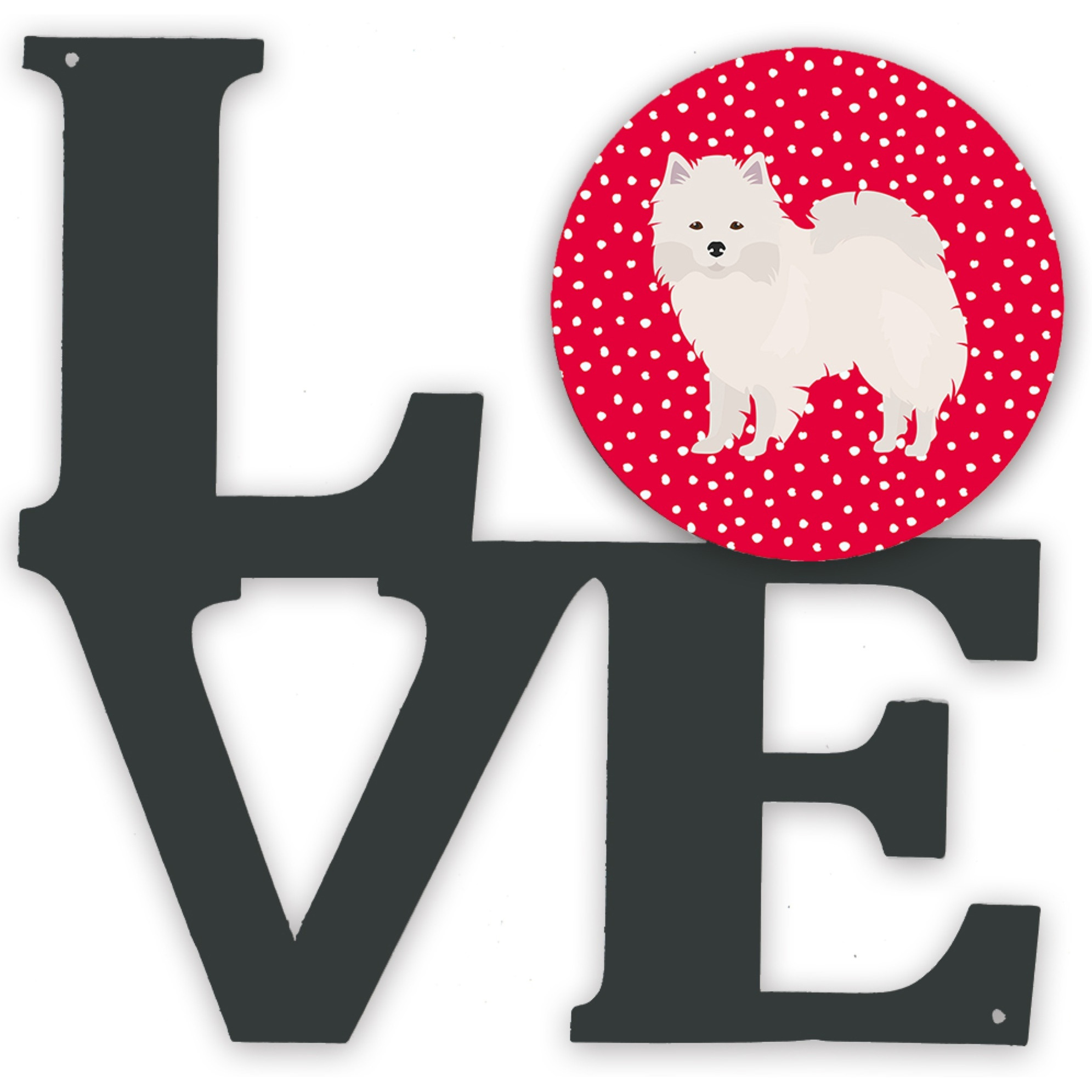 &quotCaroline's Treasures American Eskimo Metal Artwork Love wall-decor, Multicolor"
