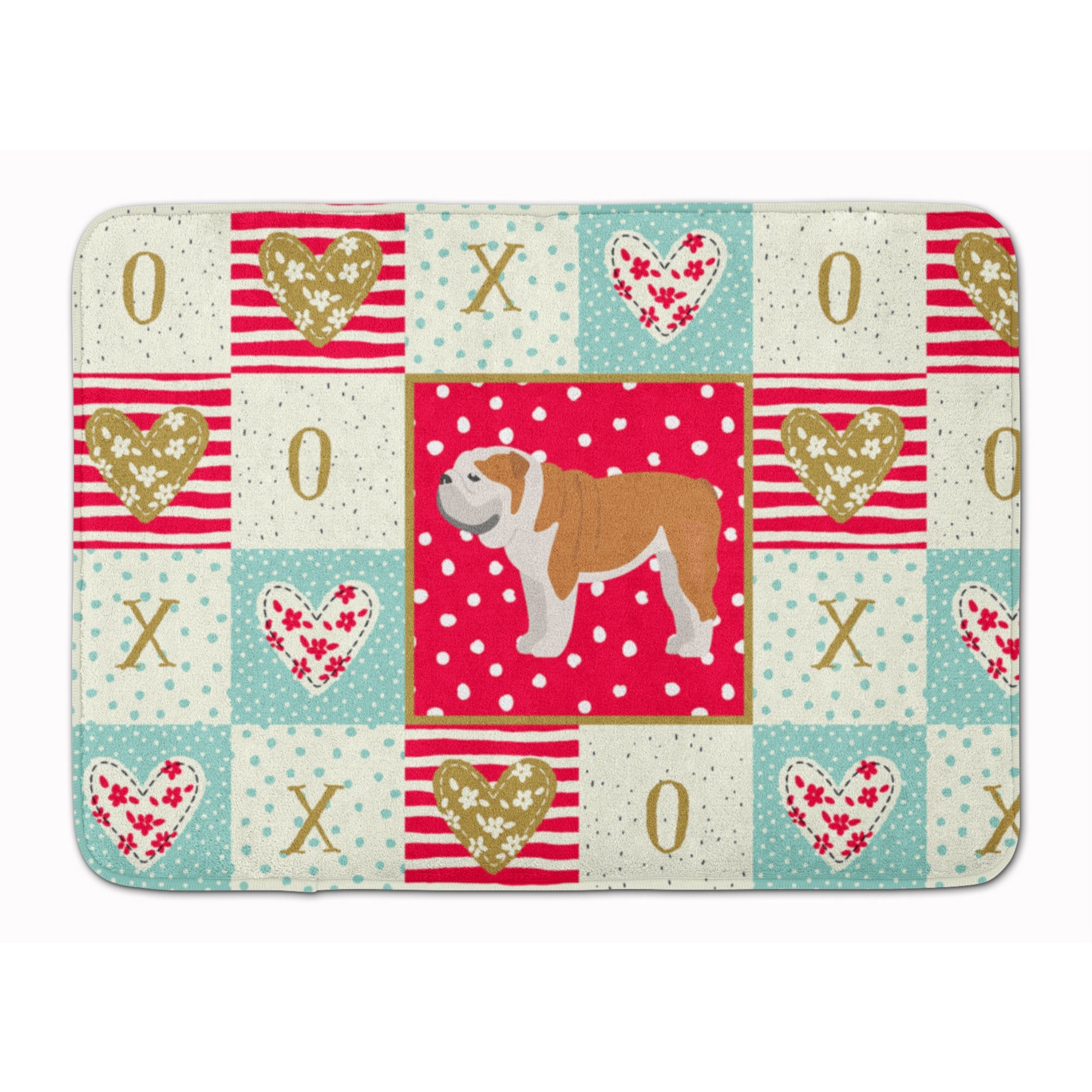 &quotCaroline's Treasures English Bulldog 1 Love Machine Washable Memory Foam Mat doormats, Multicolor"