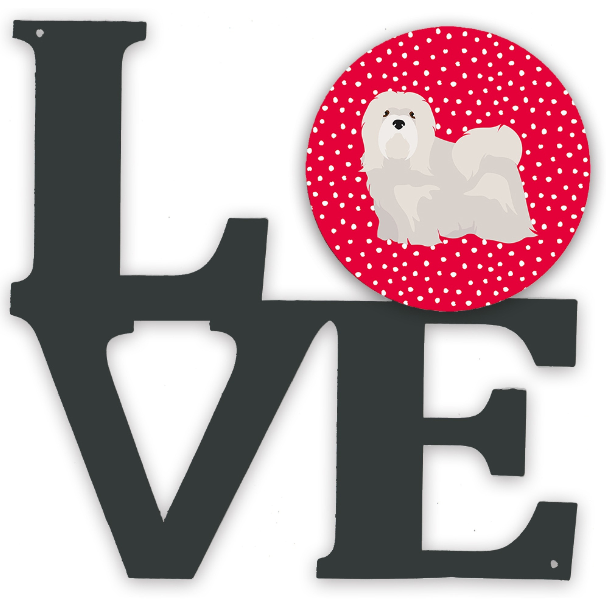 &quotCaroline's Treasures Lhasa Apso 2 Metal Artwork Love wall-decor, Multicolor"