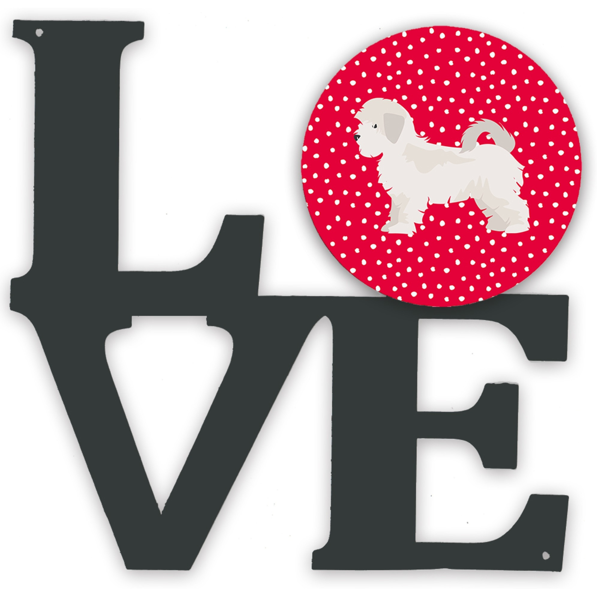 &quotCaroline's Treasures Maltese Puppy Cut Metal Artwork Love wall-decor, Multicolor"