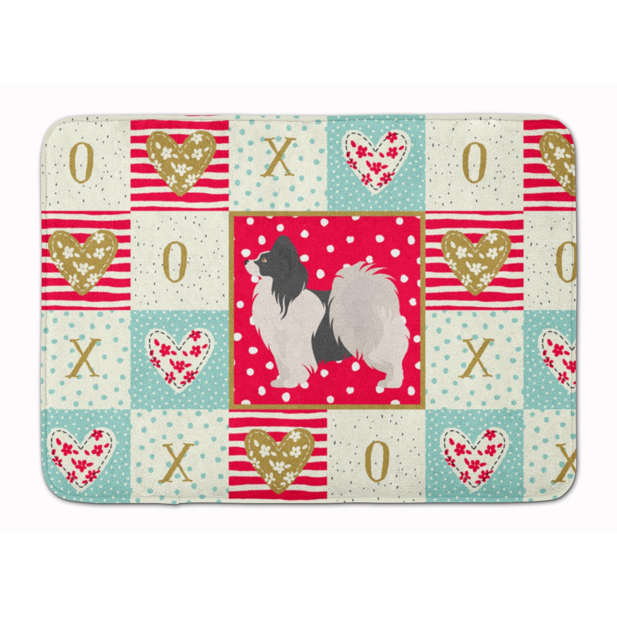 &quotCaroline's Treasures Papillon 2 Love Machine Washable Memory Foam Mat doormats, Multicolor"