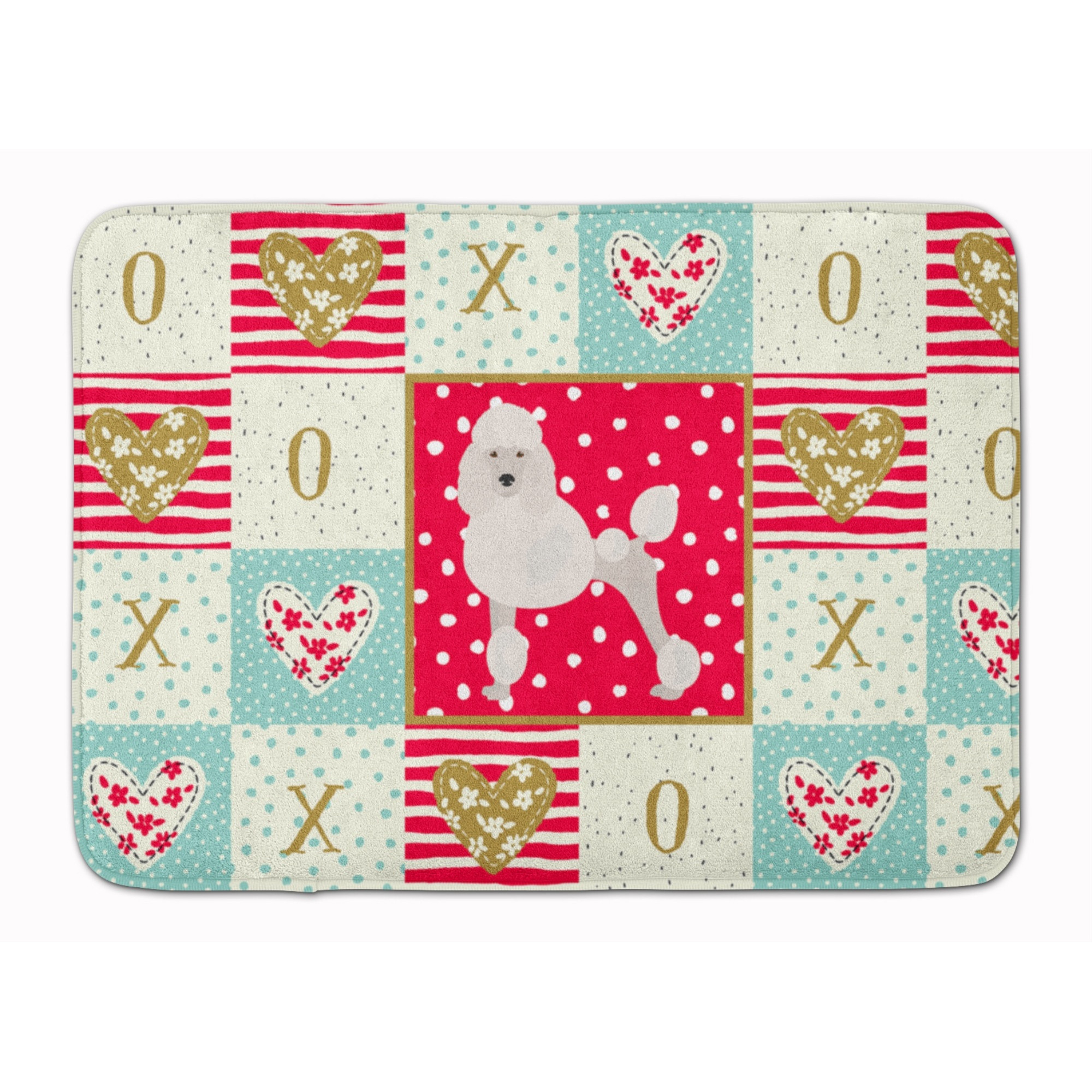 &quotCaroline's Treasures Poodle Love Machine Washable Memory Foam Mat doormats, Multicolor"