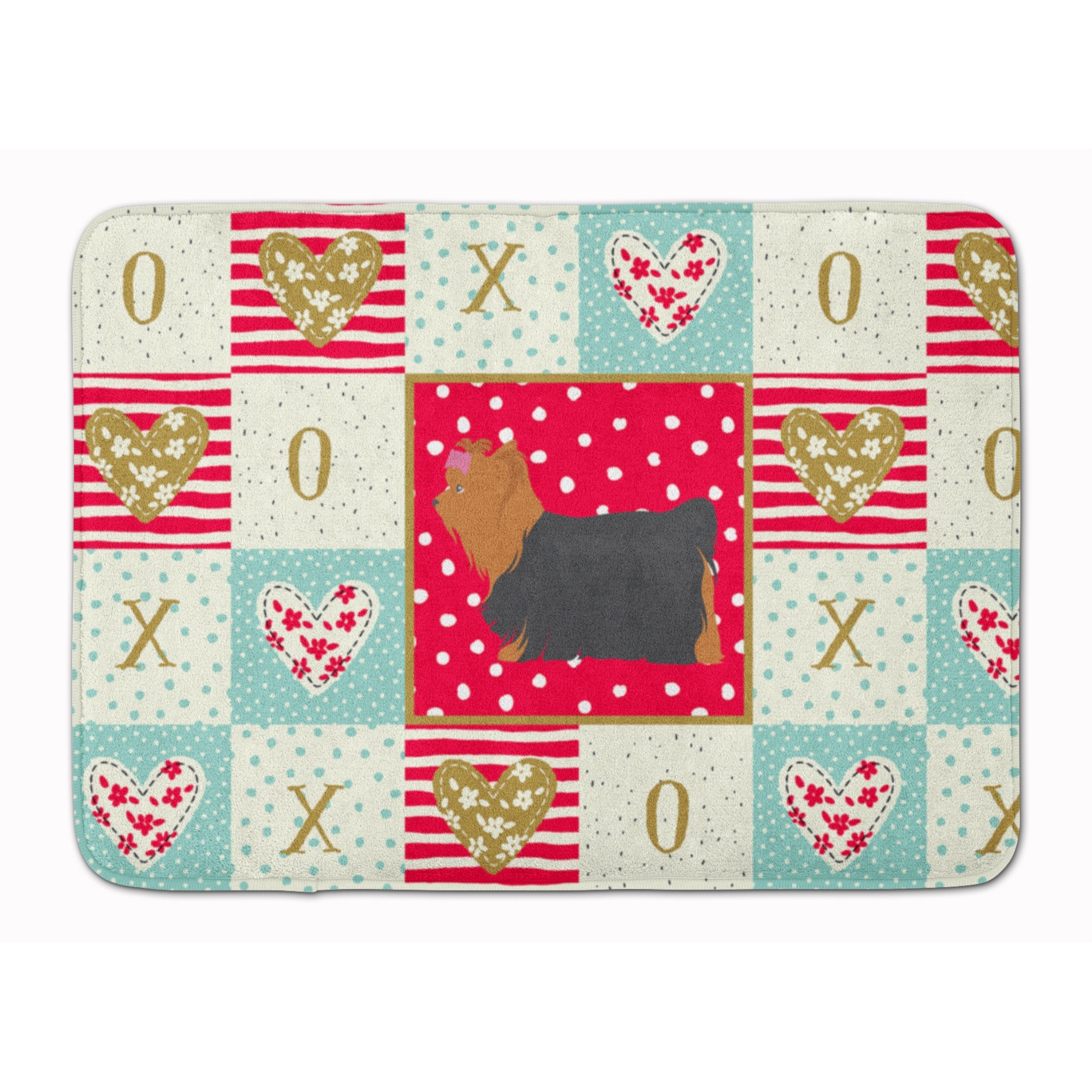 &quotCaroline's Treasures Yorkshire Terrier 1 Love Machine Washable Memory Foam Mat doormats, Multicolor"