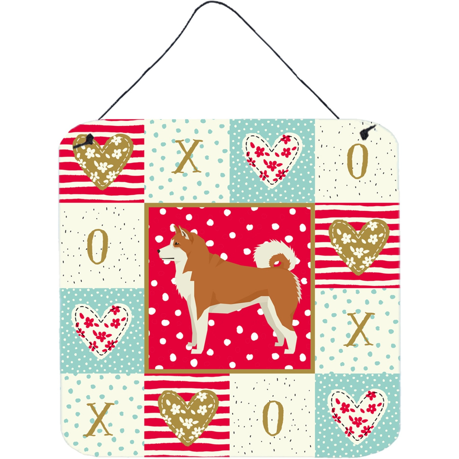 &quotCaroline's Treasures Akita Love Door Hanging Prints wall-decor, Multicolor"