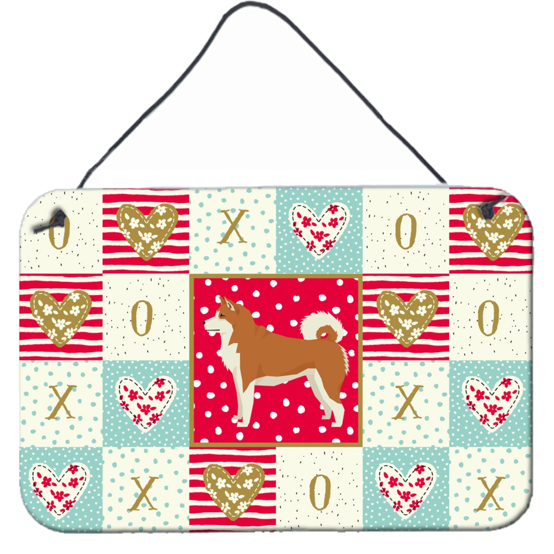 &quotCaroline's Treasures Akita Love Door Hanging Prints wall-decor, Multicolor"