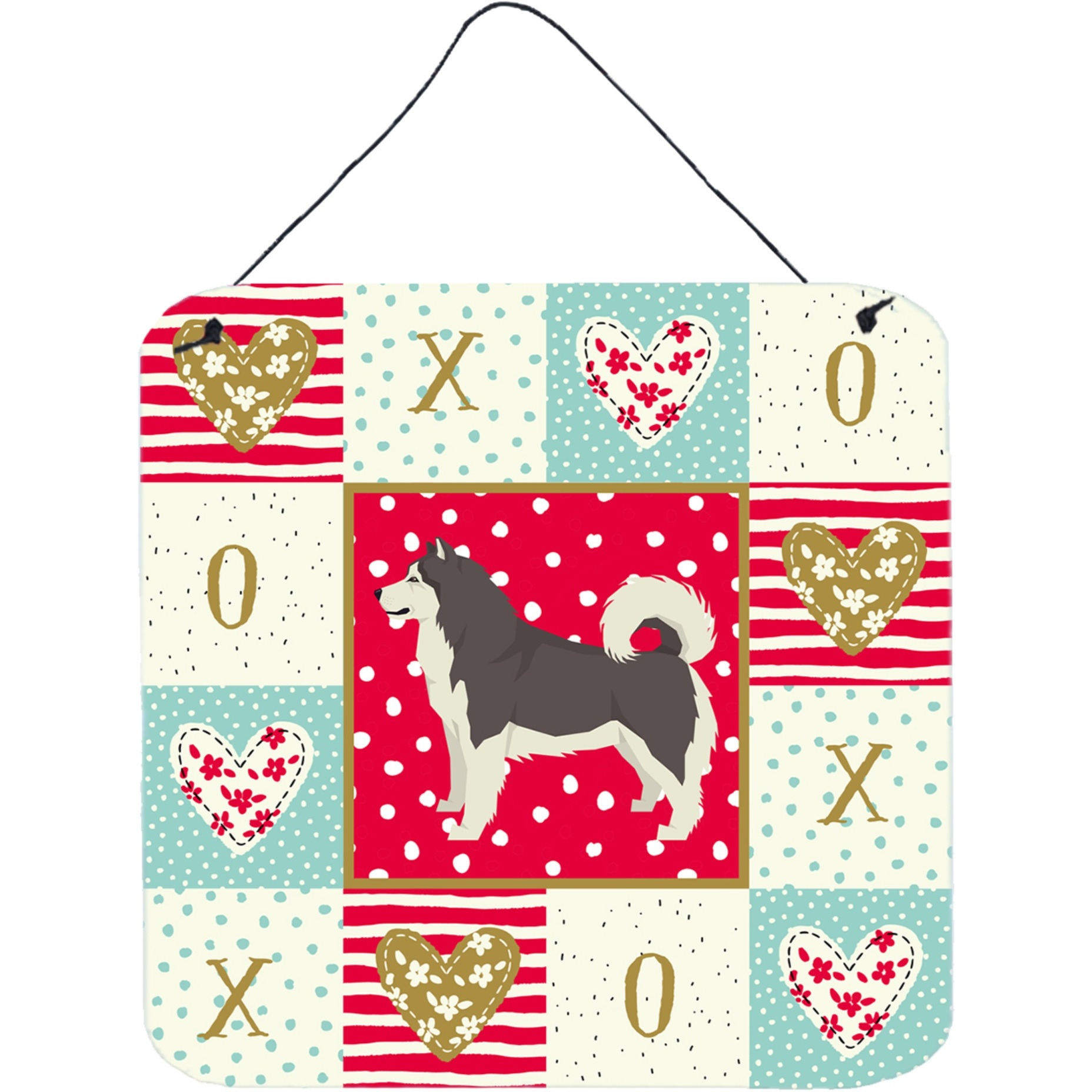 &quotCaroline's Treasures Alaskan Malamute Love Door Hanging Prints wall-decor, Multicolor"