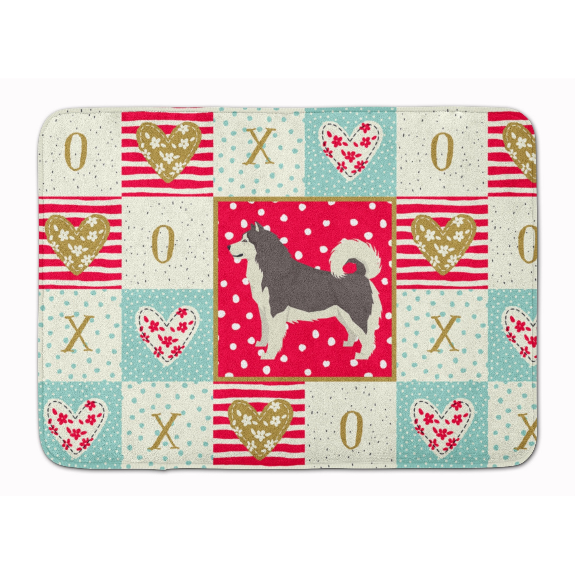 &quotCaroline's Treasures Alaskan Malamute Love Machine Washable Memory Foam Mat doormats, Multicolor"