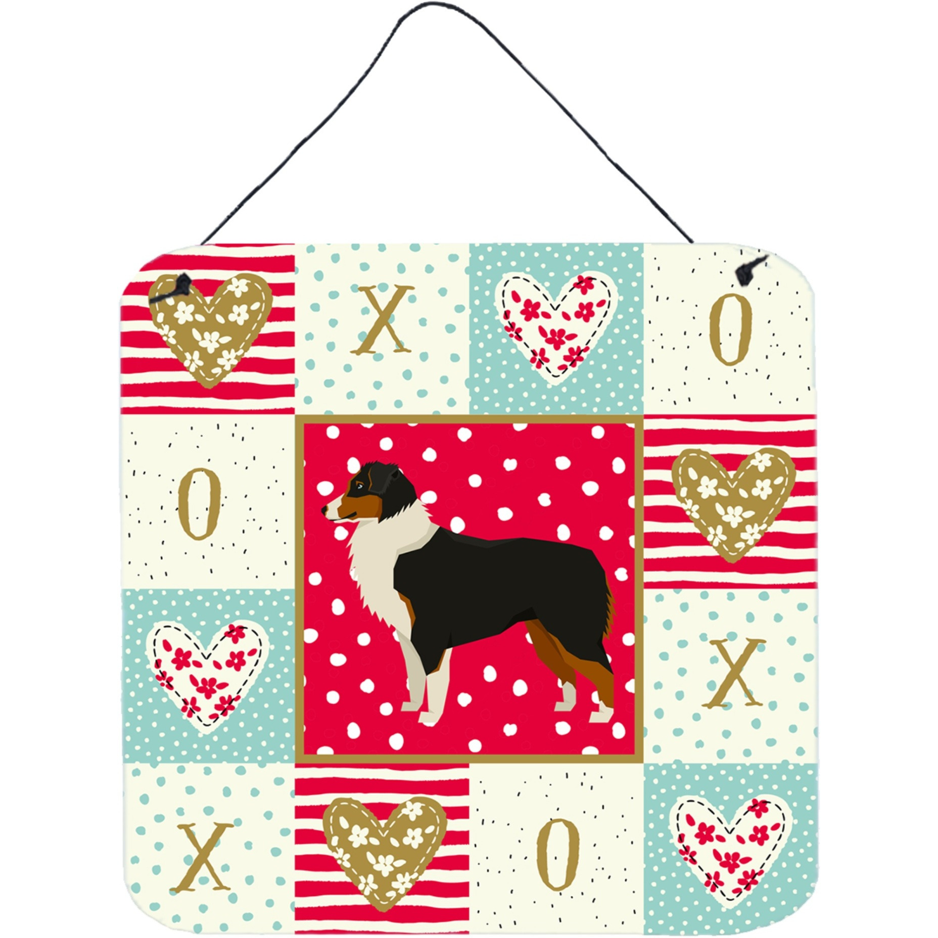 &quotCaroline's Treasures Australian Shepherd Love Door Hanging Prints wall-decor, Multicolor"