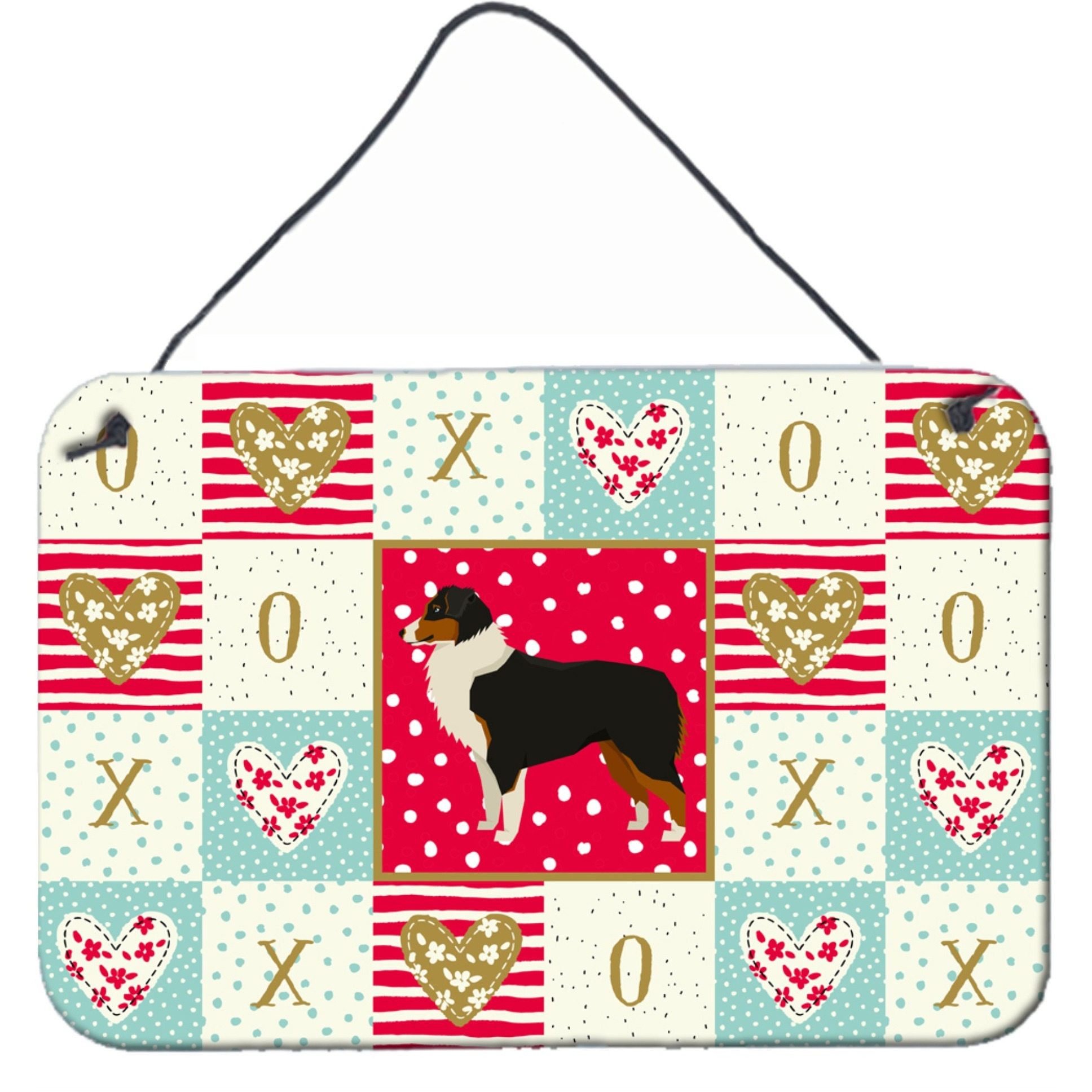 &quotCaroline's Treasures Australian Shepherd Love Door Hanging Prints wall-decor, Multicolor"