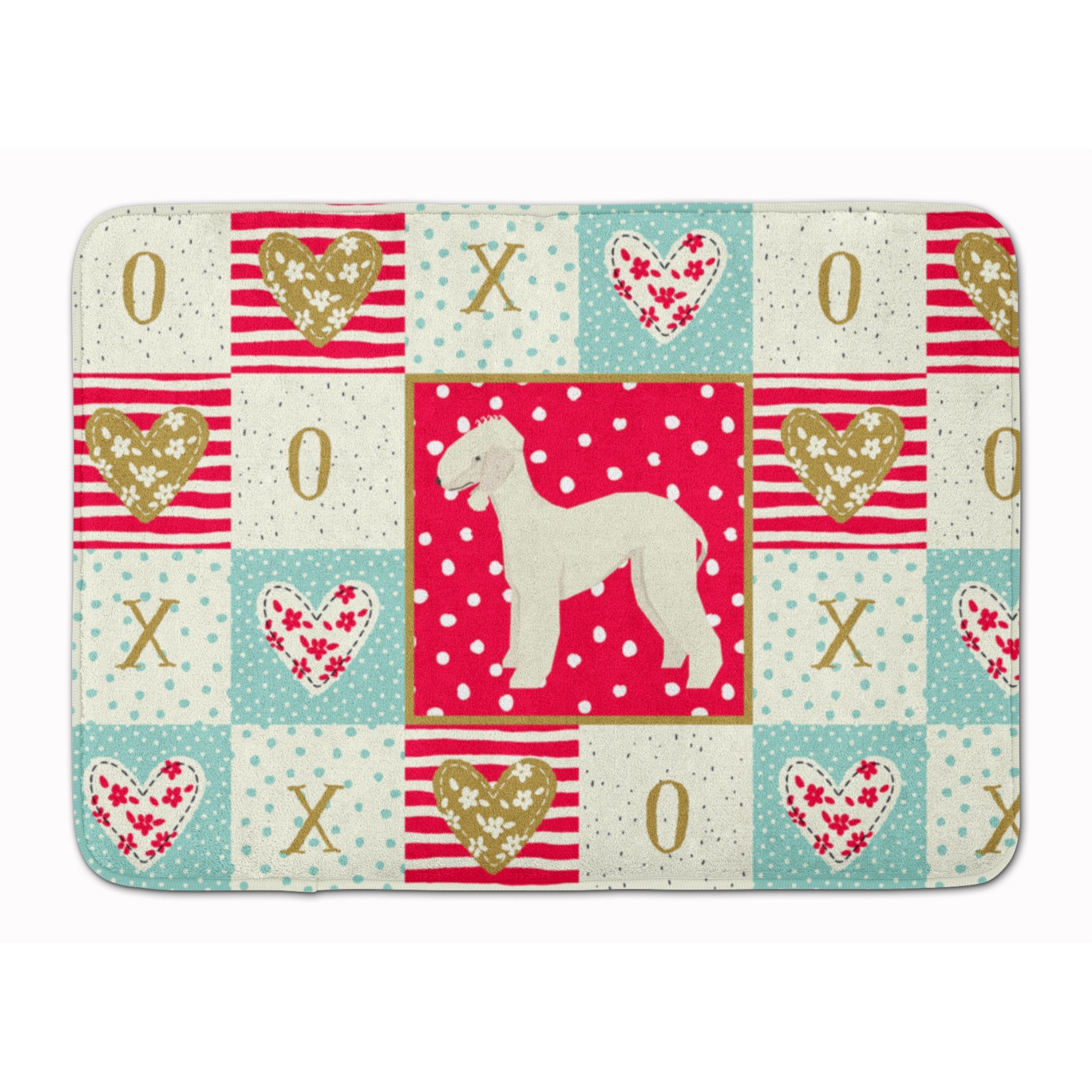 &quotCaroline's Treasures Bedlington Terrier Love Machine Washable Memory Foam Mat doormats, Multicolor"