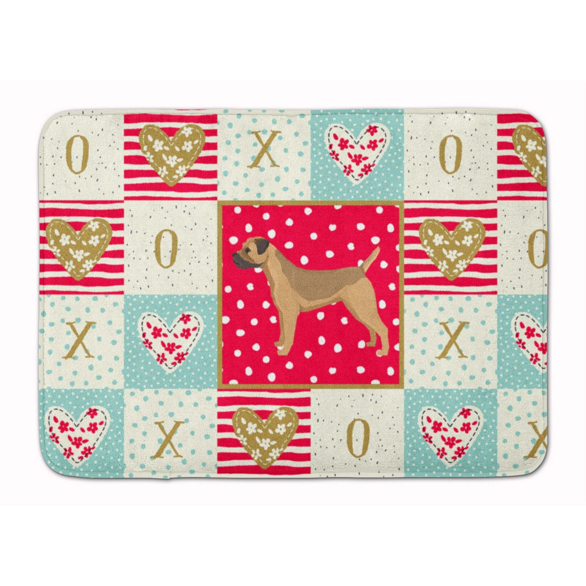 &quotCaroline's Treasures Border Terrier Love Machine Washable Memory Foam Mat doormats, Multicolor"