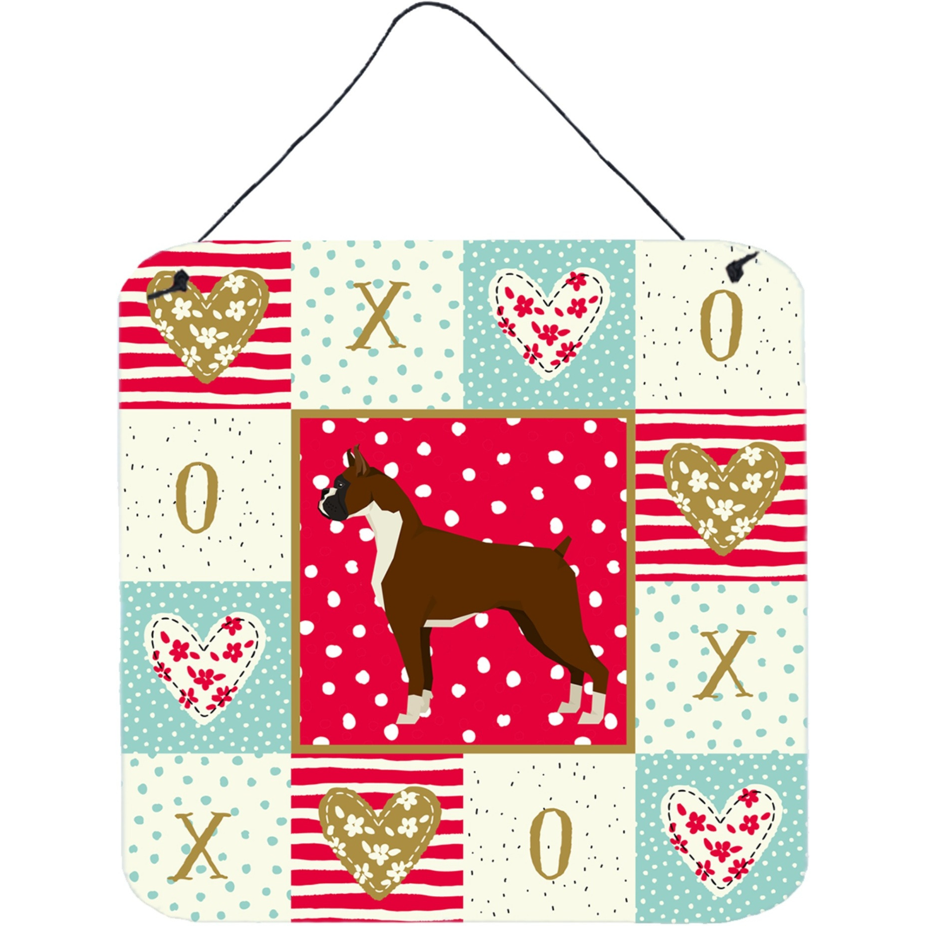&quotCaroline's Treasures Boxer Love Door Hanging Prints wall-decor, Multicolor"