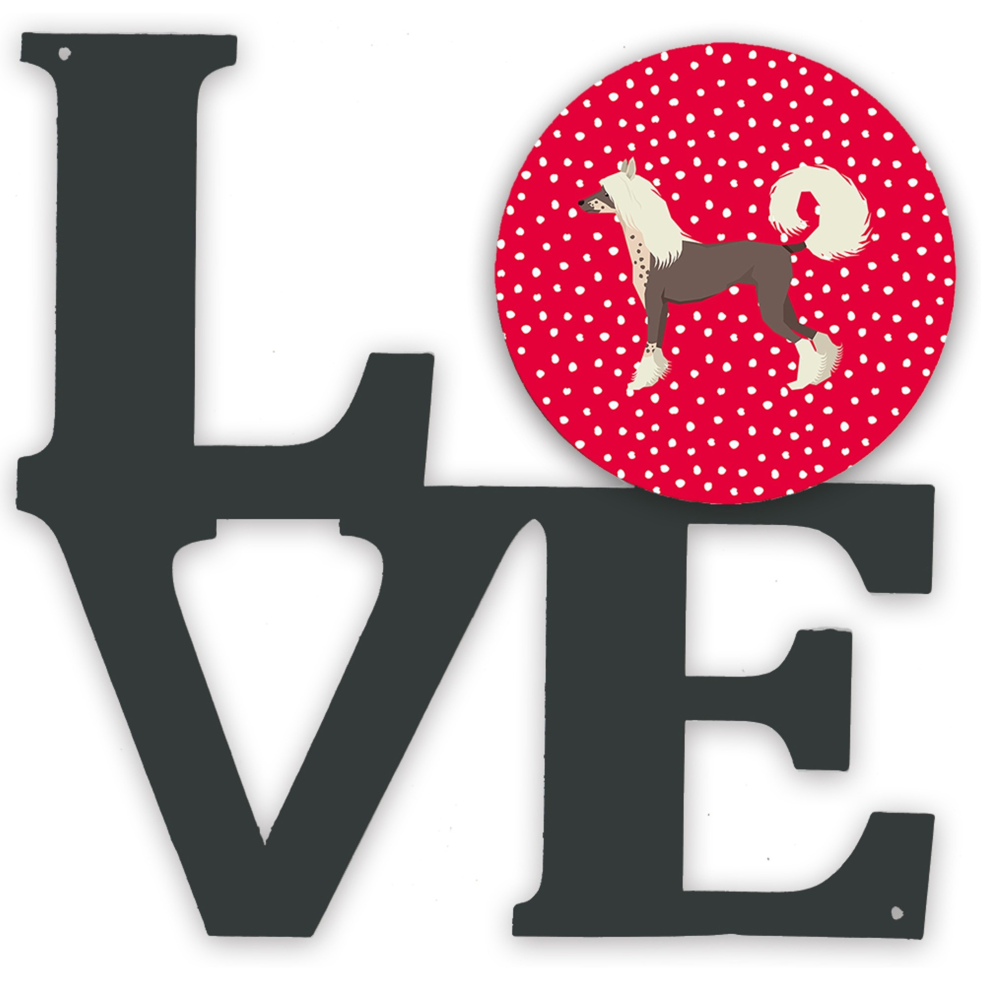 &quotCaroline's Treasures Chinese Crested Metal Artwork Love wall-decor, Multicolor"