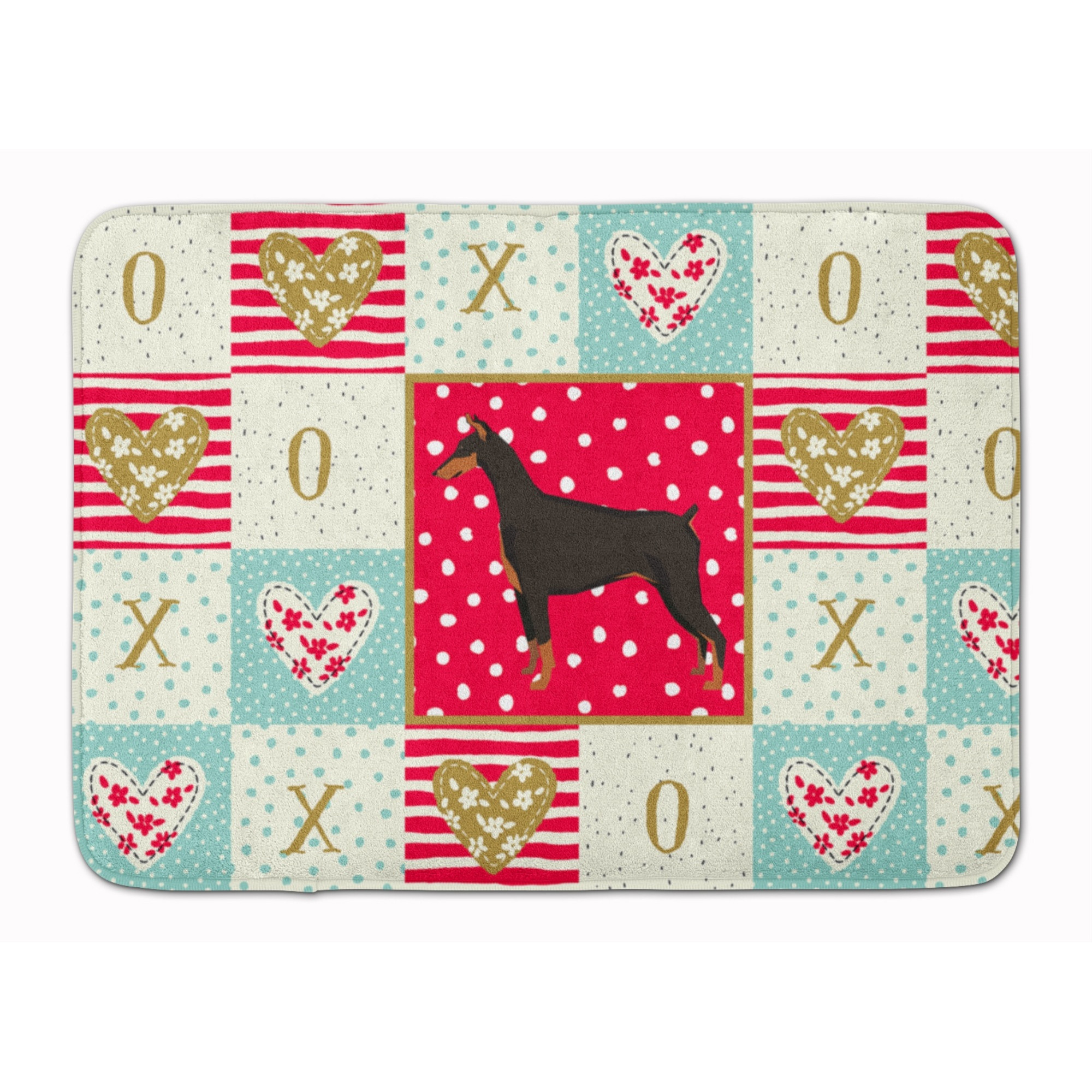 &quotCaroline's Treasures Doberman Pinscher Love Machine Washable Memory Foam Mat doormats, Multicolor"