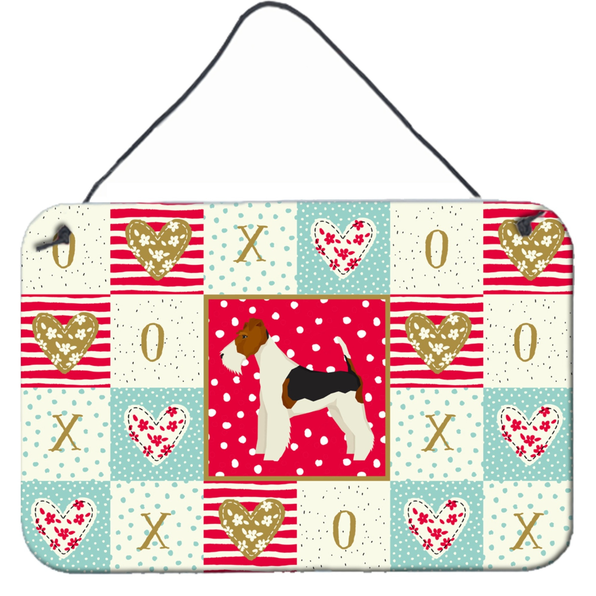 &quotCaroline's Treasures Fox Terrier Love Door Hanging Prints wall-decor, Multicolor"