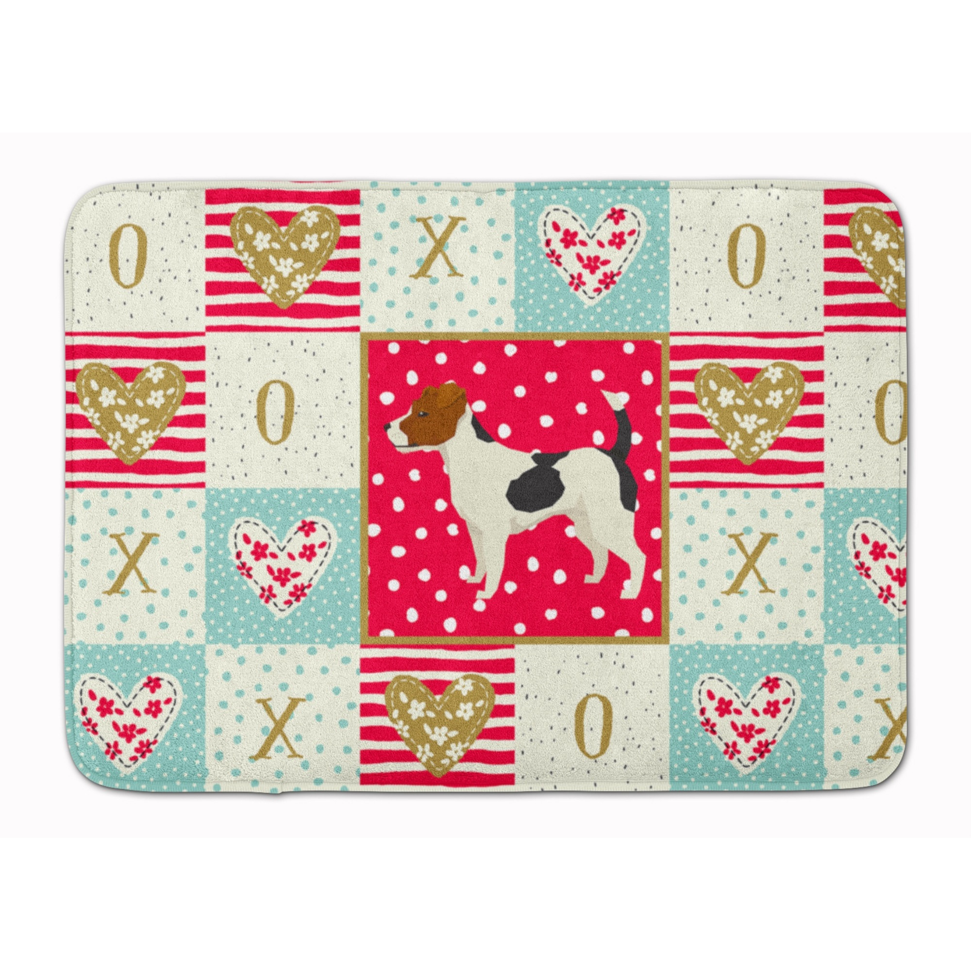 &quotCaroline's Treasures Jack Russell Terrier Love Machine Washable Memory Foam Mat doormats, Multicolor"