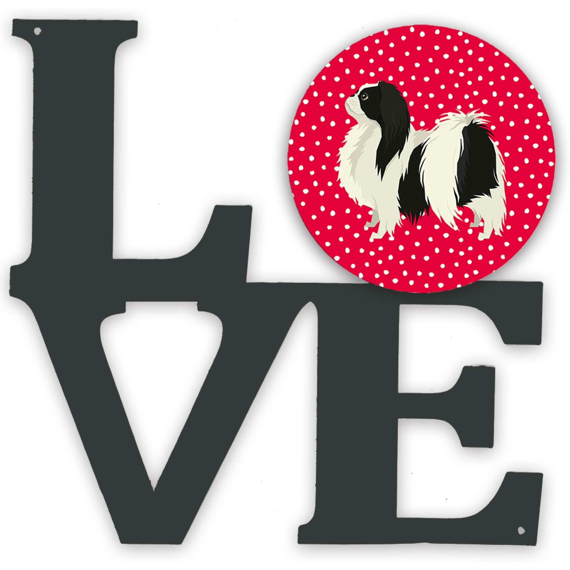&quotCaroline's Treasures Japanese Chin Metal Artwork Love wall-decor, Multicolor"