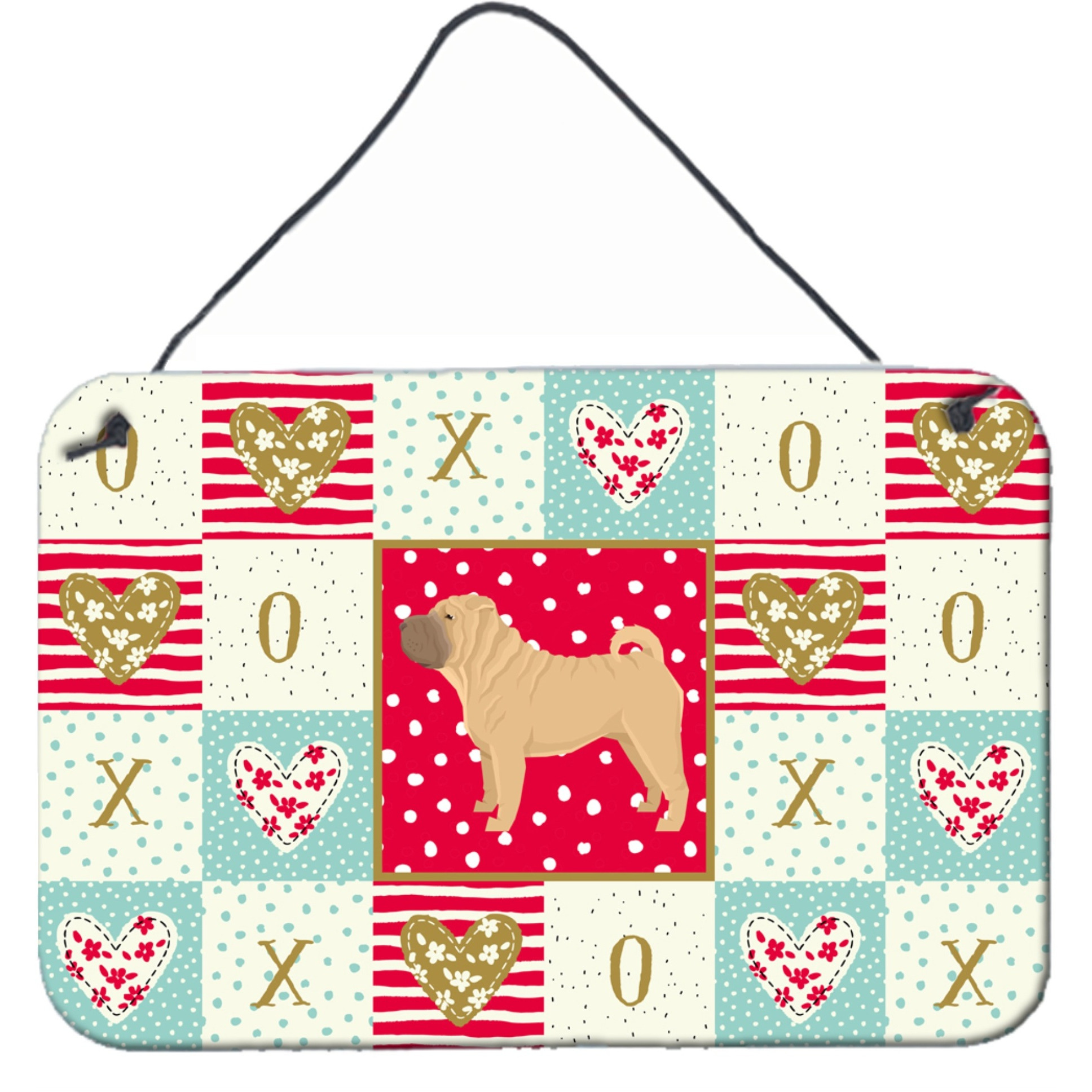 &quotCaroline's Treasures Shar Pei Love Door Hanging Prints wall-decor, Multicolor"