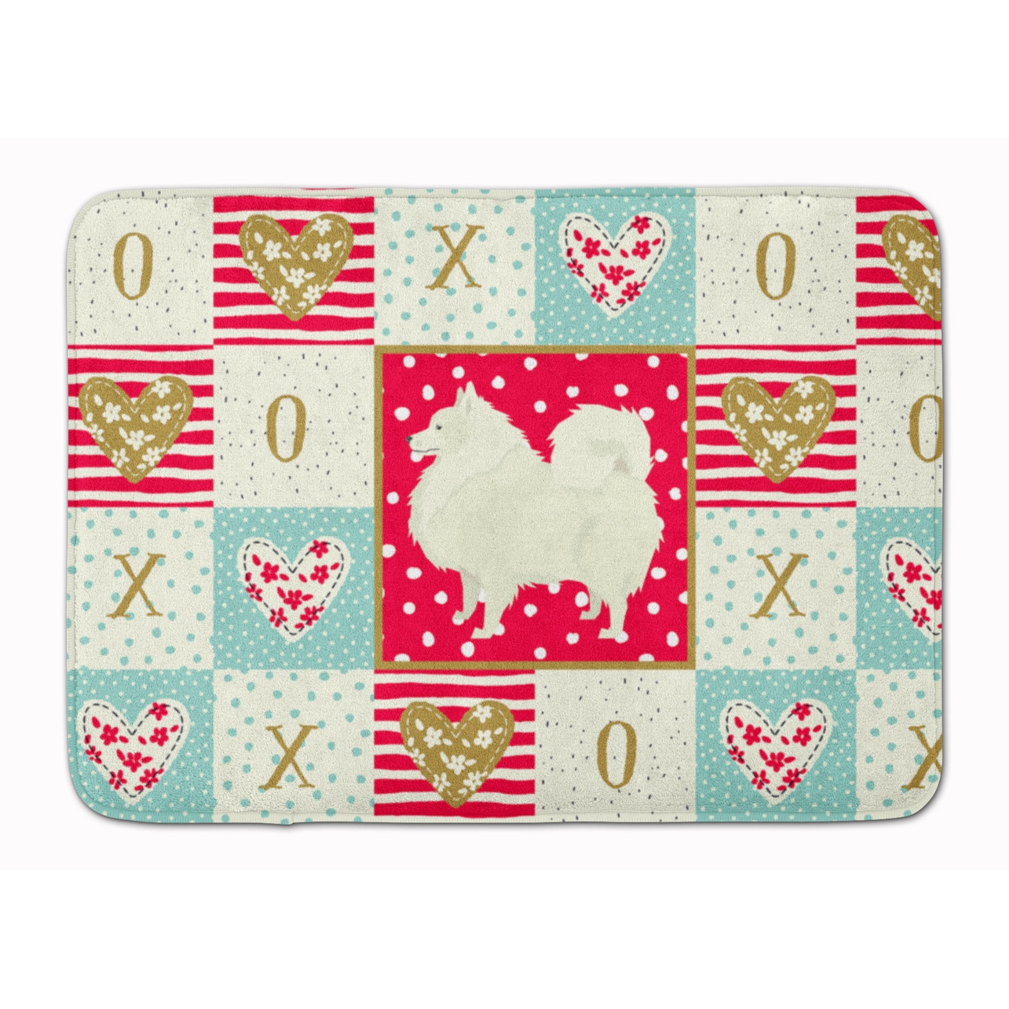 &quotCaroline's Treasures Spitz Love Machine Washable Memory Foam Mat doormats, Multicolor"