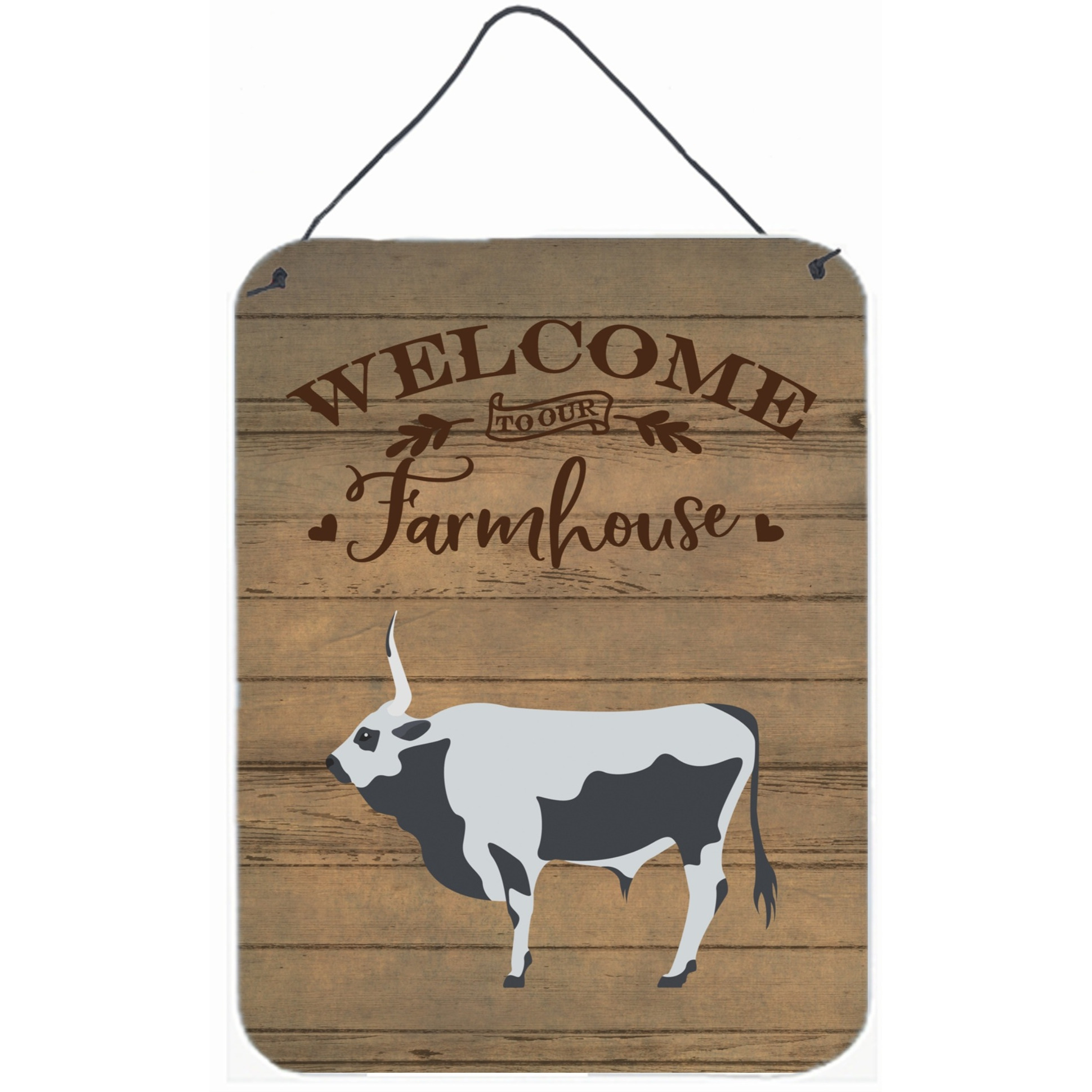 &quotCaroline's Treasures Hungarian Grey Steppe Cow Welcome Door Hanging Prints wall-decor, Multicolor"