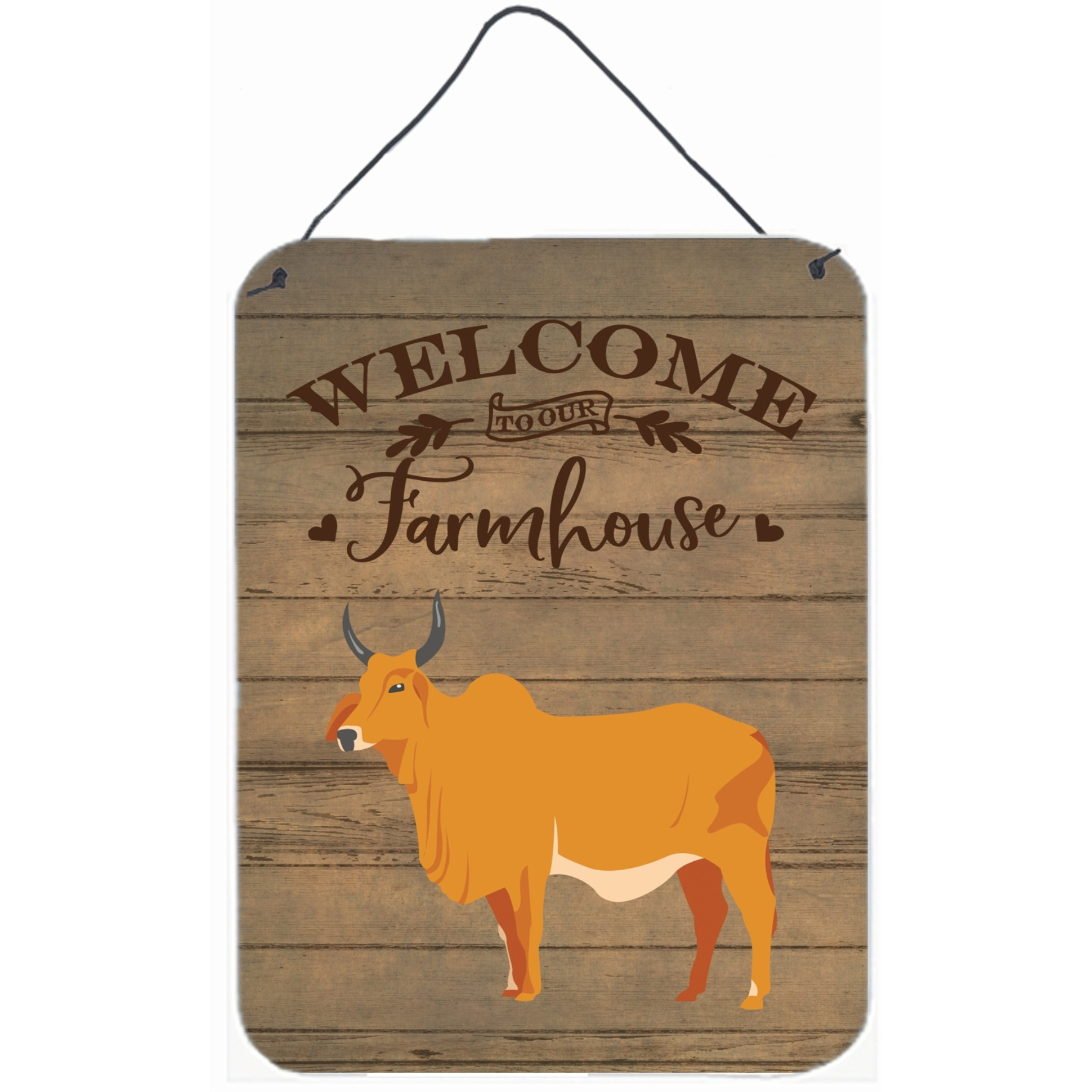 &quotCaroline's Treasures Zebu Indicine Cow Welcome Door Hanging Prints wall-decor, Multicolor"