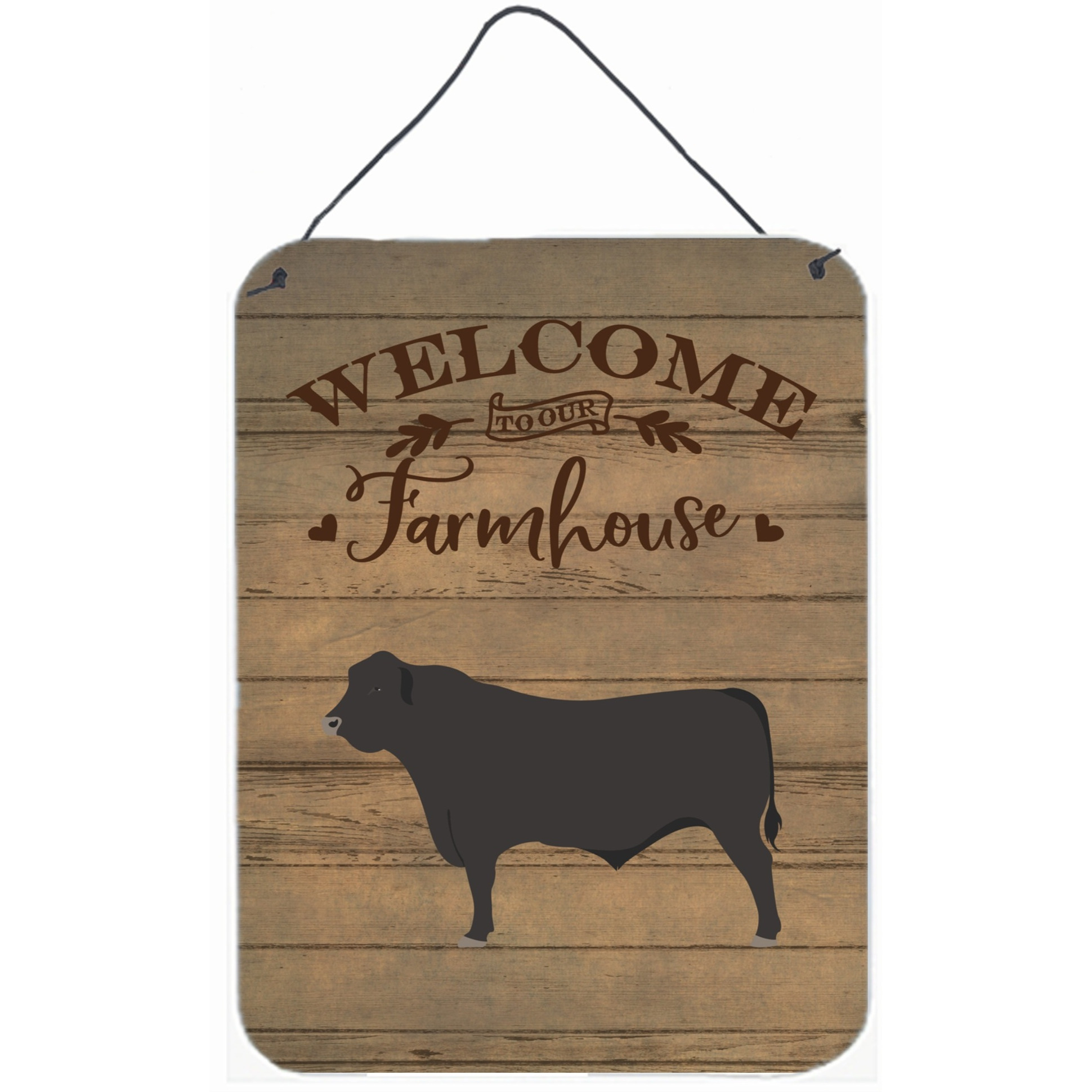 &quotCaroline's Treasures Black Angus Cow Welcome Door Hanging Prints wall-decor, Multicolor"
