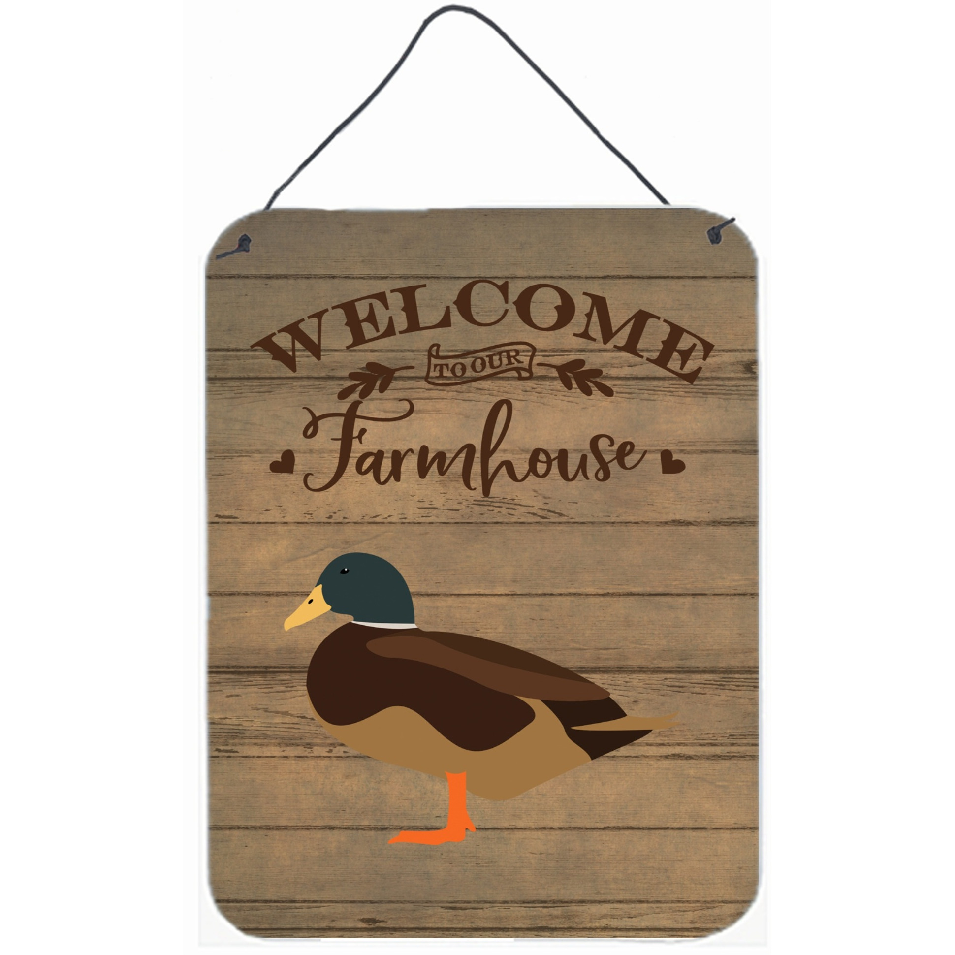 &quotCaroline's Treasures Silver Bantam Duck Welcome Door Hanging Prints wall-decor, Multicolor"