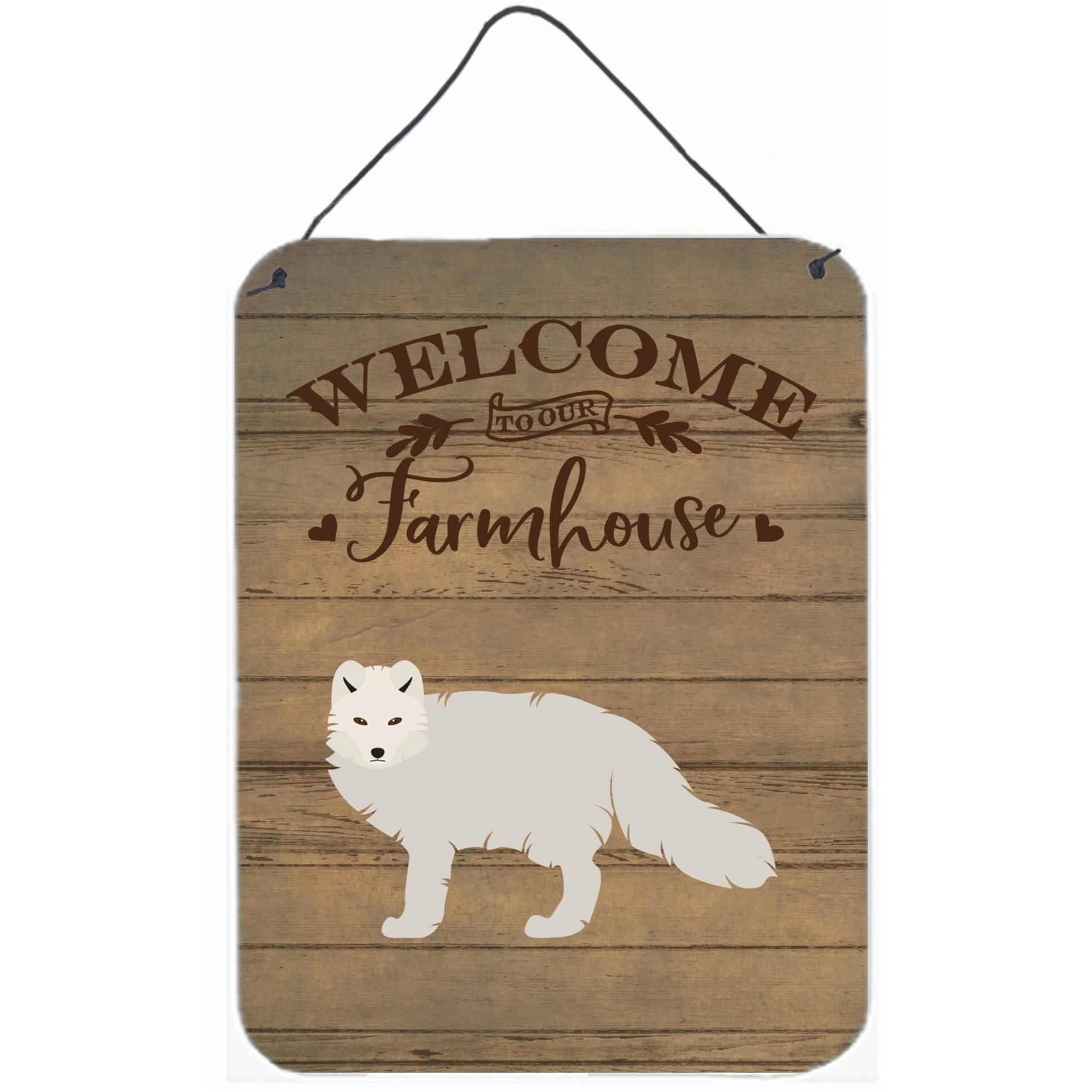 &quotCaroline's Treasures White Arctic Fox Welcome Door Hanging Prints wall-decor, Multicolor"