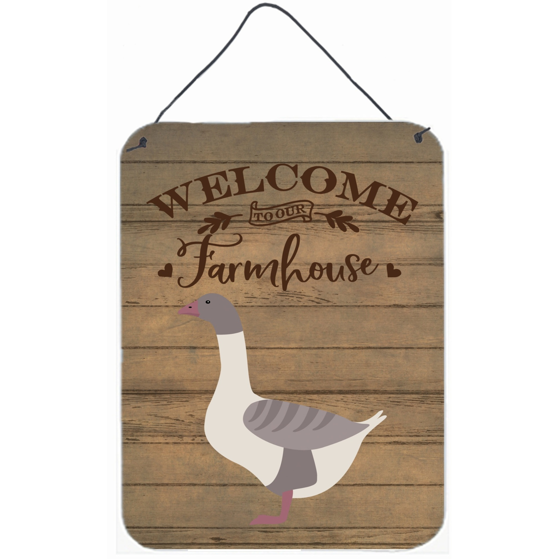&quotCaroline's Treasures Buff Grey Back Goose Welcome Door Hanging Prints wall-decor, Multicolor"
