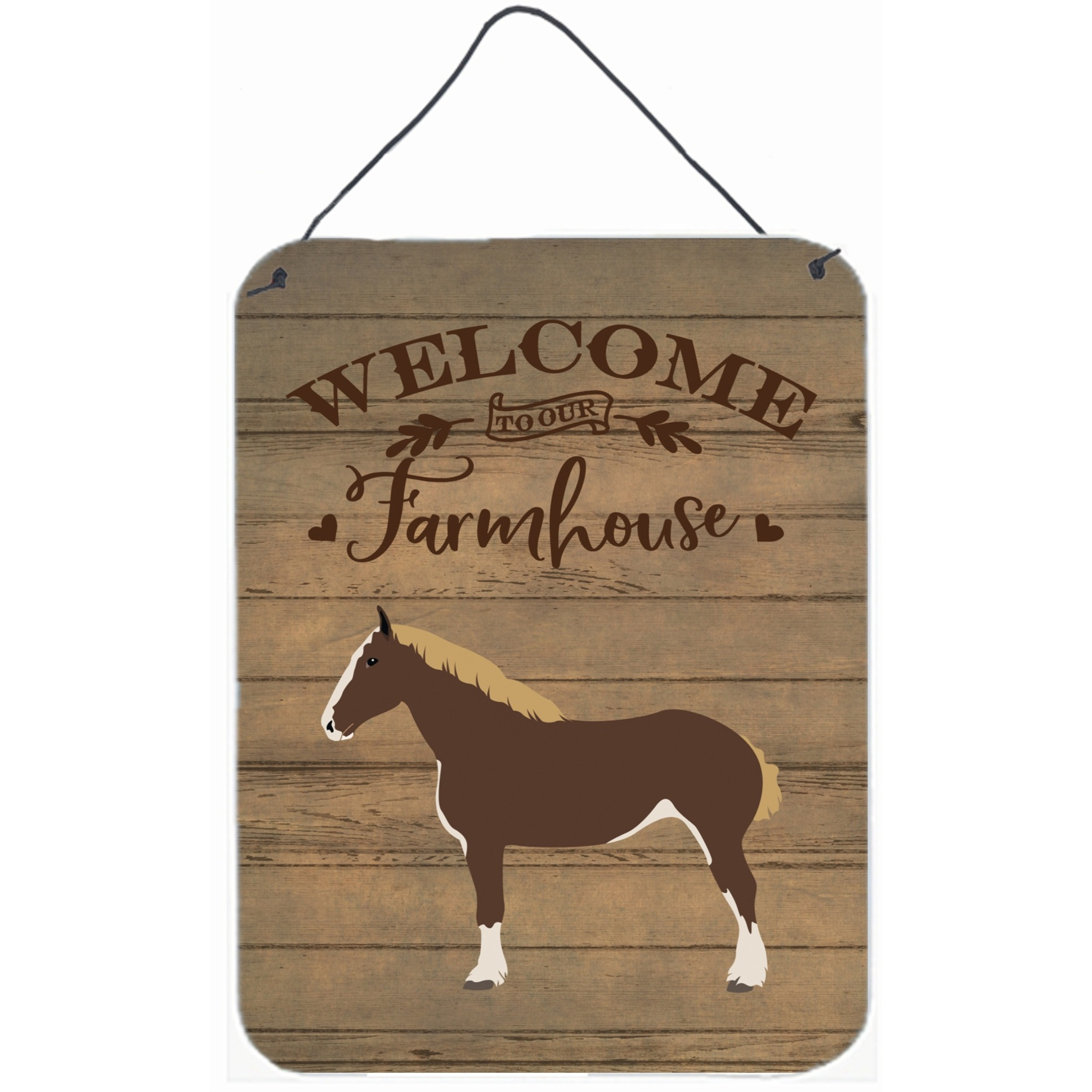 &quotCaroline's Treasures Percheron Horse Welcome Door Hanging Prints wall-decor, Multicolor"