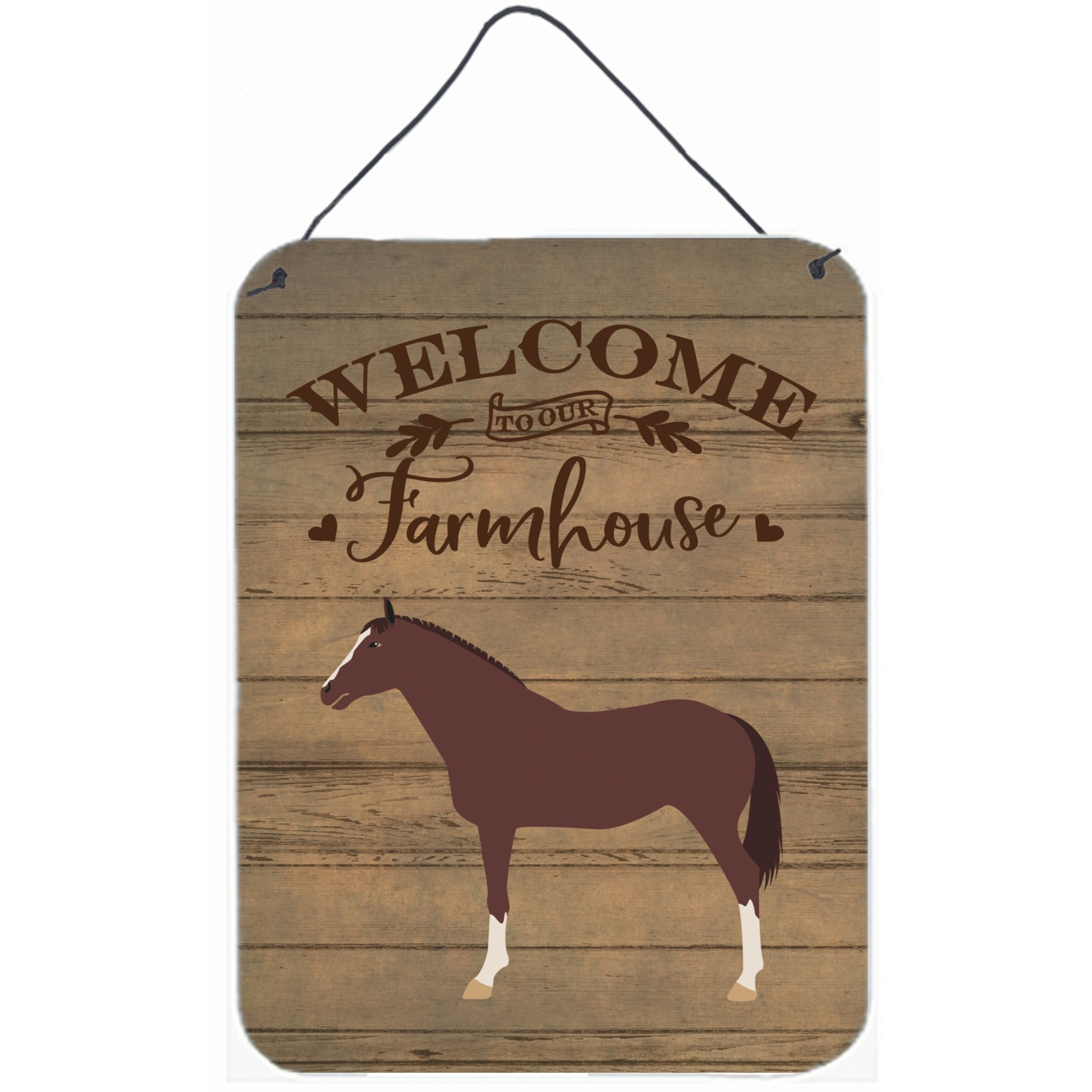 &quotCaroline's Treasures English Thoroughbred Horse Welcome Door Hanging Prints wall-decor, Multicolor"