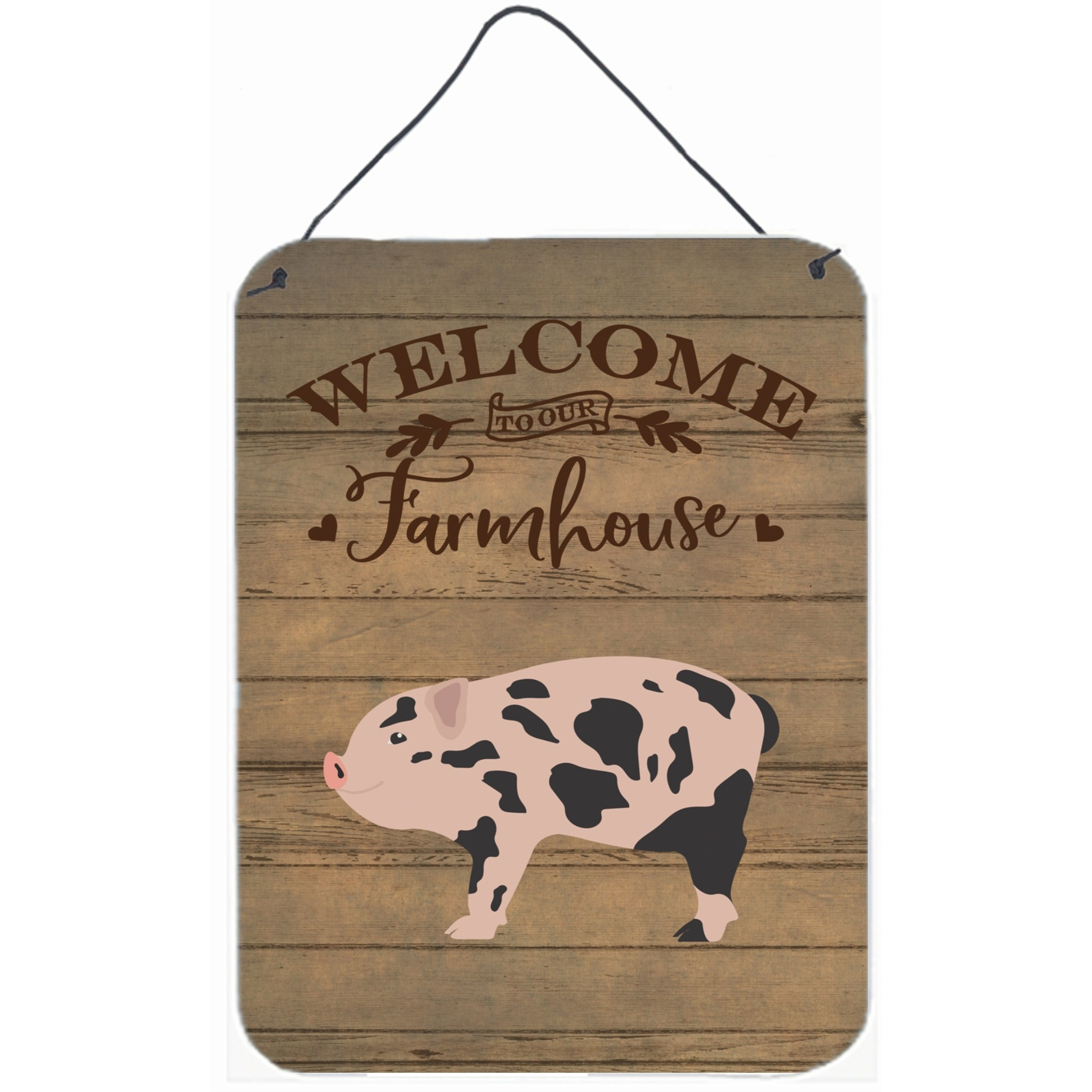 &quotCaroline's Treasures Mini Miniature Pig Welcome Door Hanging Prints wall-decor, Multicolor"