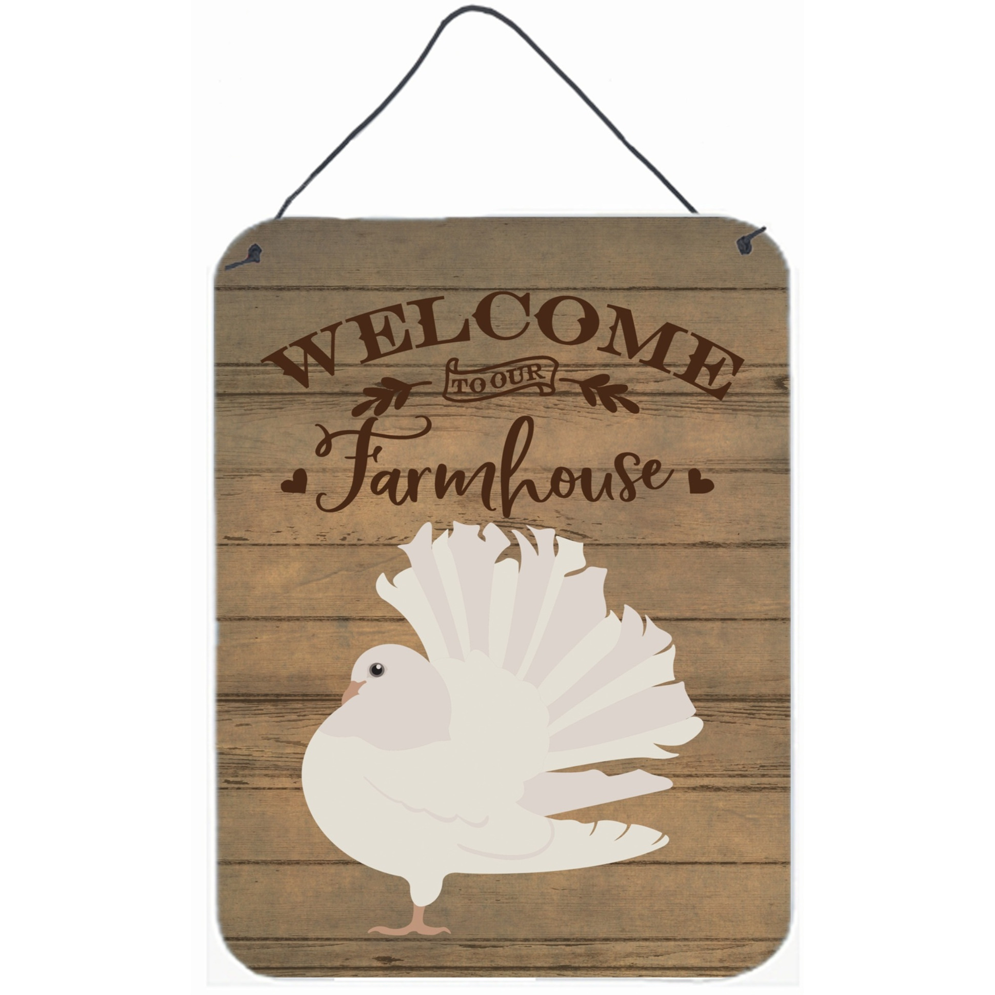&quotCaroline's Treasures Silver Fantail Pigeon Welcome Door Hanging Prints wall-decor, Multicolor"