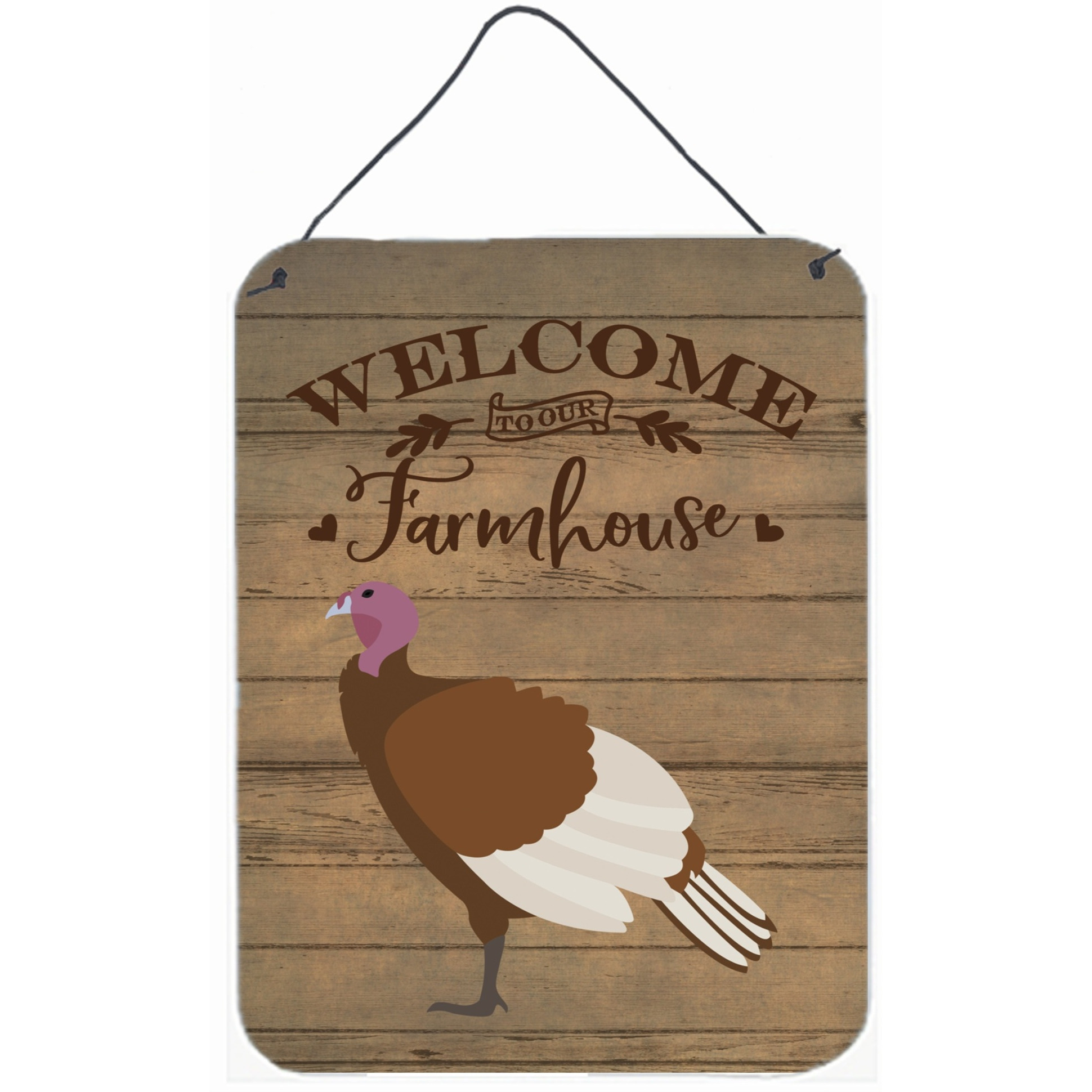&quotCaroline's Treasures Bourbon Red Turkey Hen Welcome Door Hanging Prints wall-decor, Multicolor"