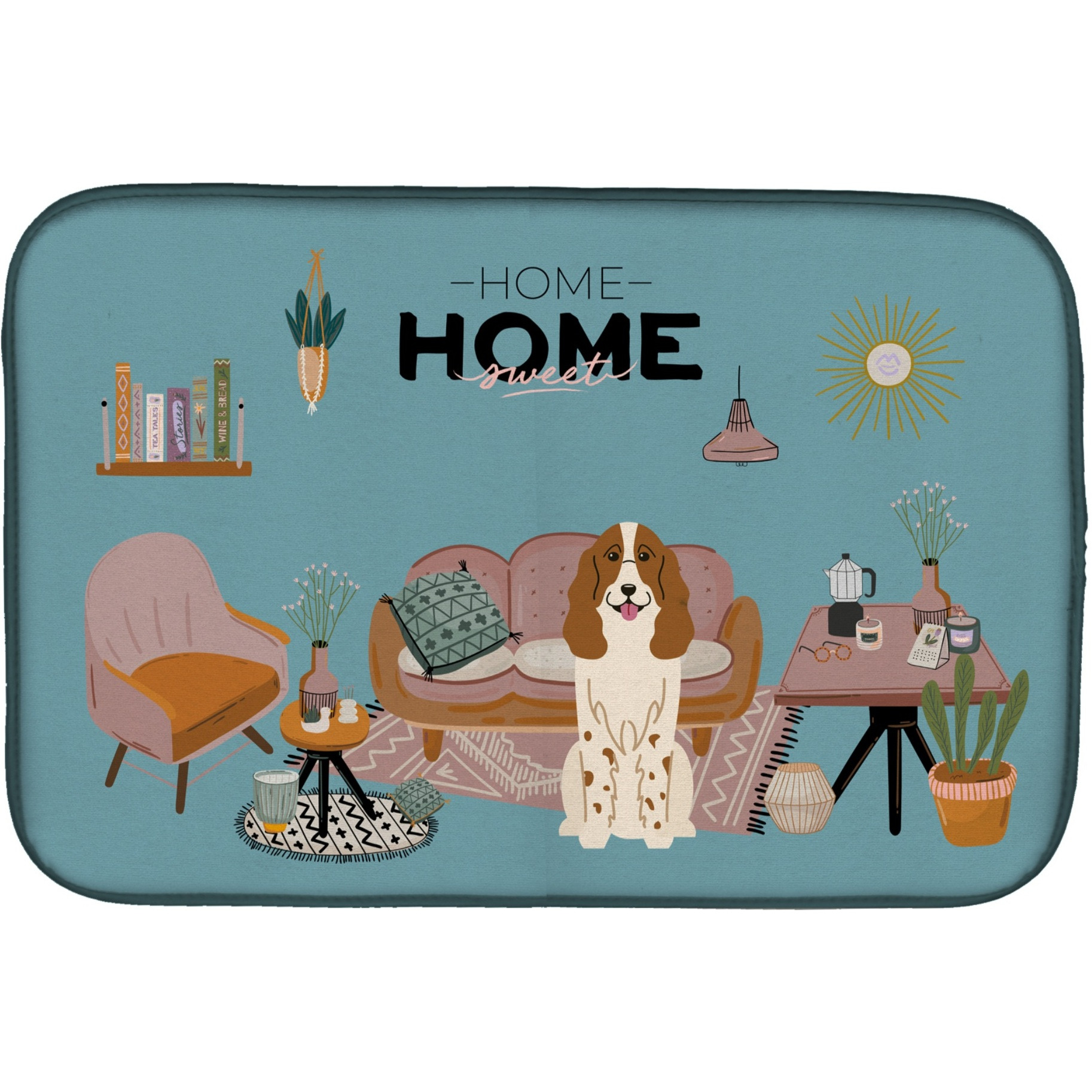 &quotCaroline's Treasures CK7876DDM Russian Spaniel Sweet Home dish-drying-mats, 14 x 21, Multicolor"