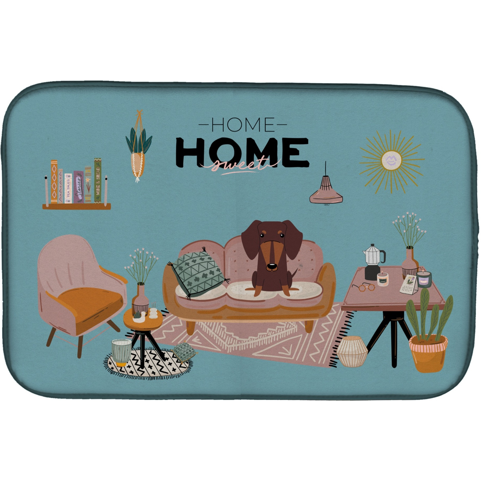&quotCaroline's Treasures CK7976DDM Chocolate Dachshund Sweet Home dish-drying-mats, 14 x 21, Multicolor"