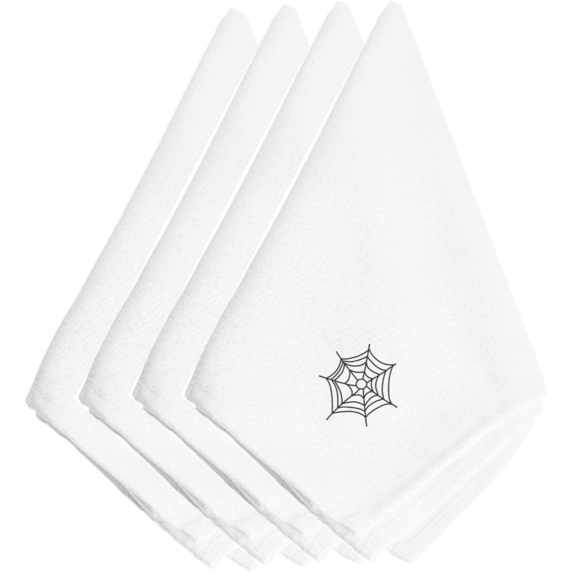 &quotCaroline's Treasures EMAI0003NPKE Halloween Spider Web Embroidered Napkins (Set of 4), 20"", Multicolor"