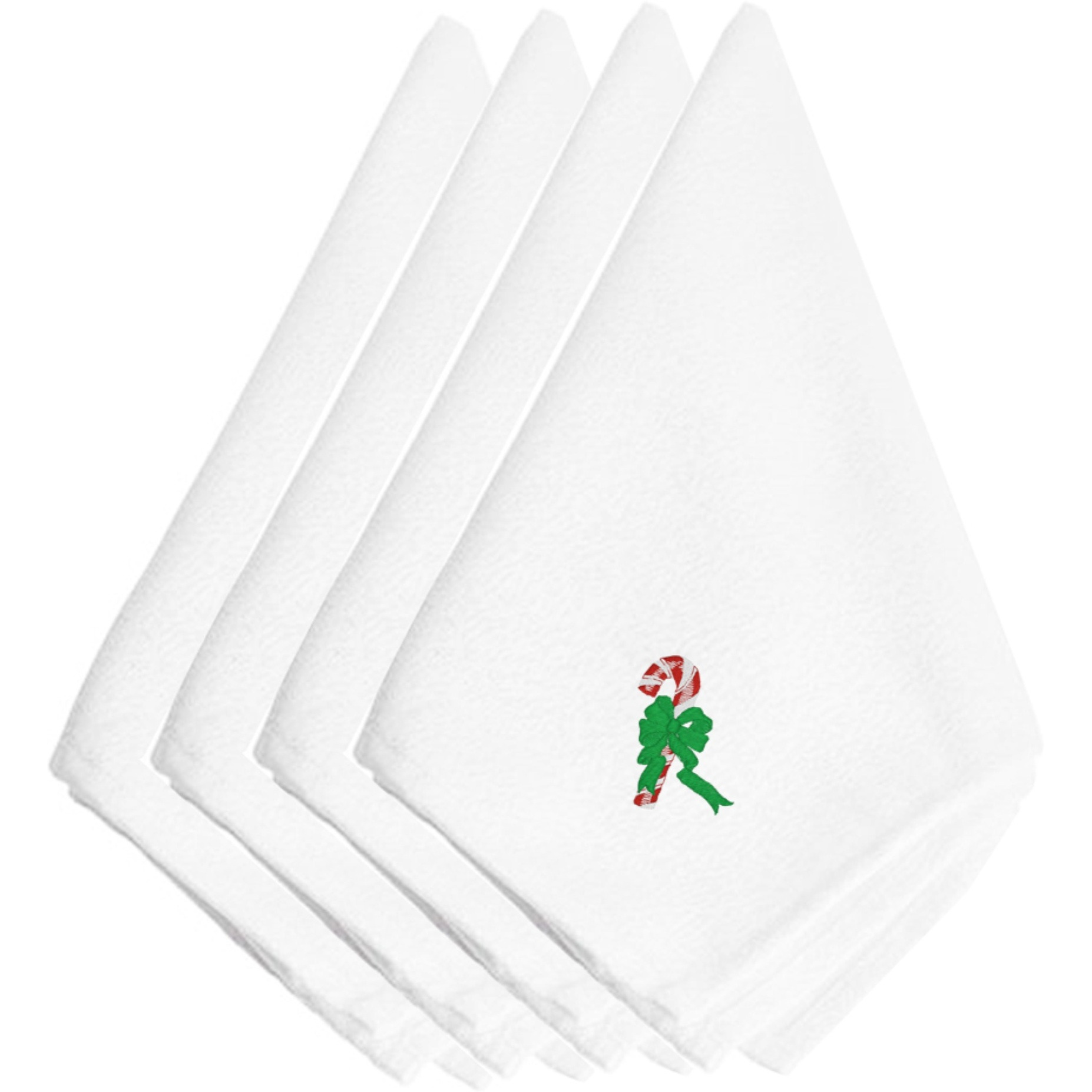 &quotCaroline's Treasures EMBT2068NPKE Christmas Candy Cane Embroidered Napkins (Set of 4), 20"", Multicolor"