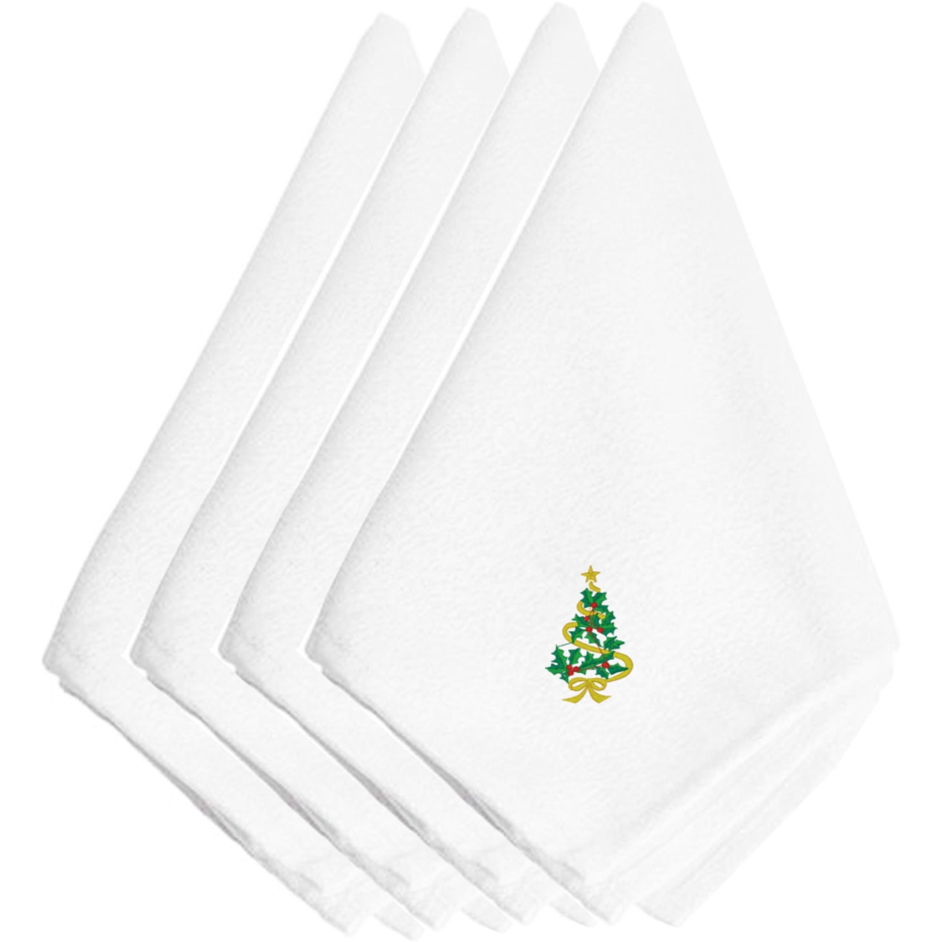 &quotCaroline's Treasures EMBT2069NPKE Christmas Tree Embroidered Napkins (Set of 4), 20"", Multicolor"