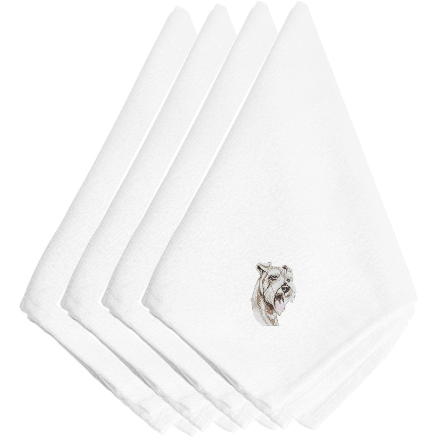 &quotCaroline's Treasures EMBT2368NPKE Schnauzer Embroidered Napkins (Set of 4), 20"", Multicolor"