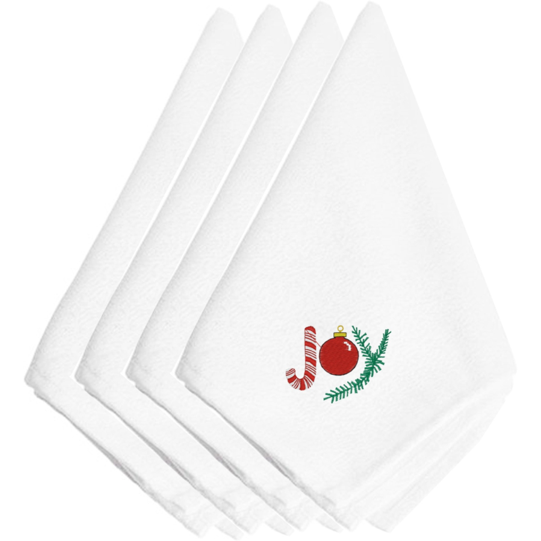 &quotCaroline's Treasures EMBT2418NPKE Christmas Joy Embroidered Napkins (Set of 4), 20"", Multicolor"