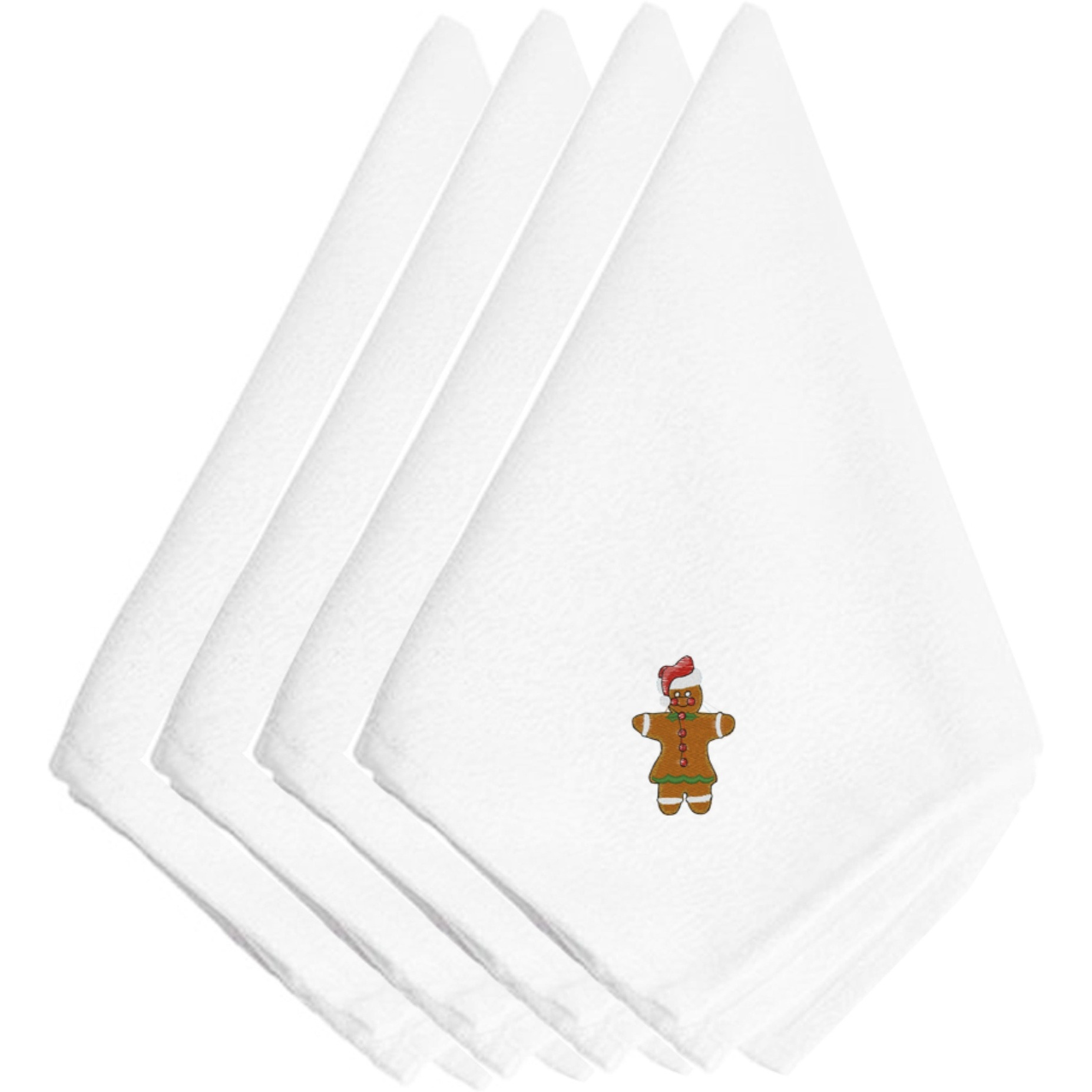 &quotCaroline's Treasures EMBT2420NPKE Christmas Gingerbread Lady Embroidered Napkins (Set of 4), 20"", Multicolor"