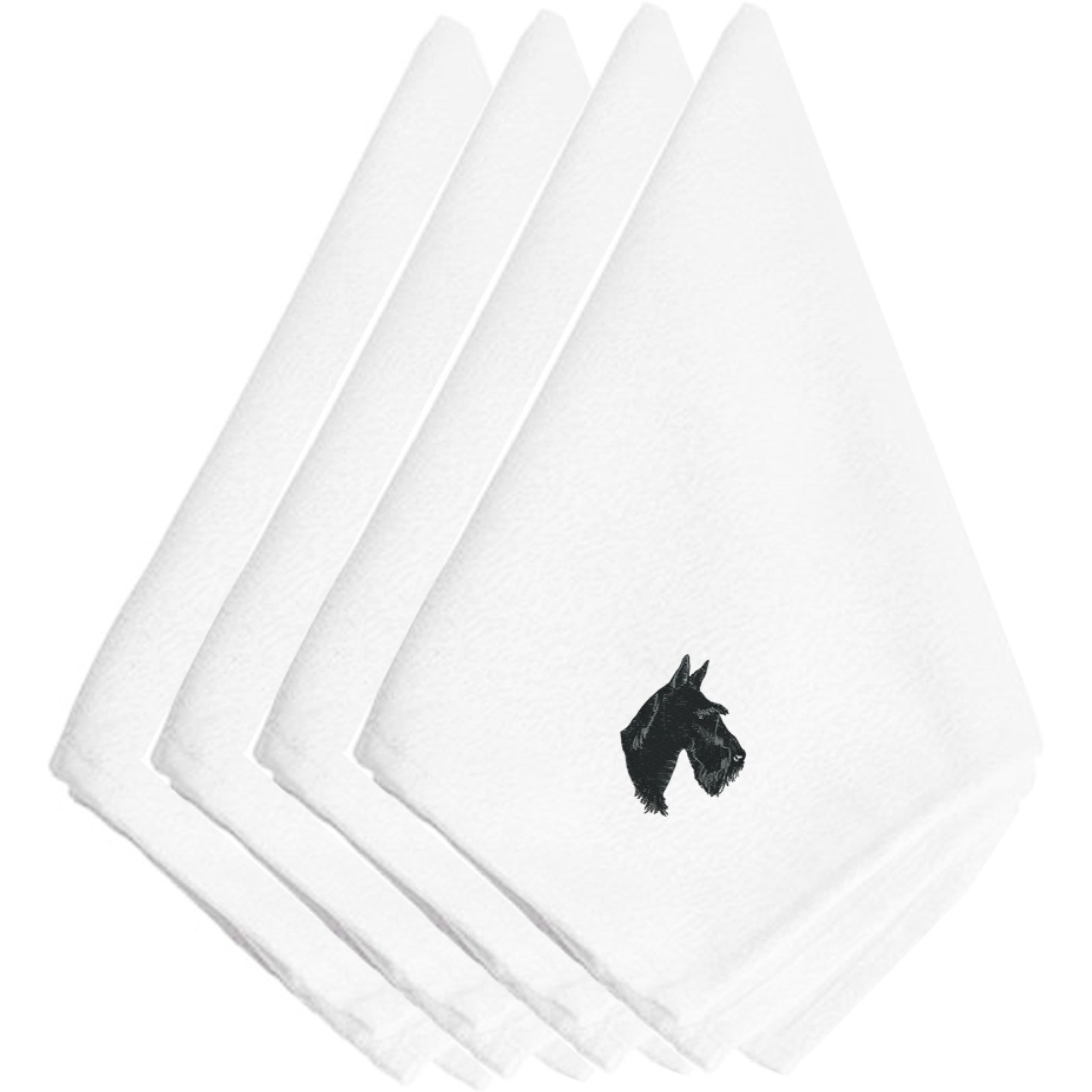 &quotCaroline's Treasures EMBT2709NPKE Scottie Scottish Terrier Embroidered Napkins (Set of 4), 20"", Multicolor"