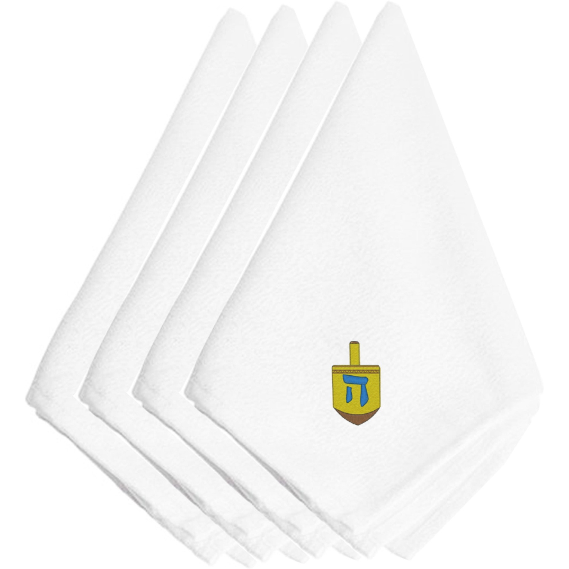&quotCaroline's Treasures EMBT2989NPKE Hanukkah Dreidel Embroidered Napkins (Set of 4), 20"", Multicolor"