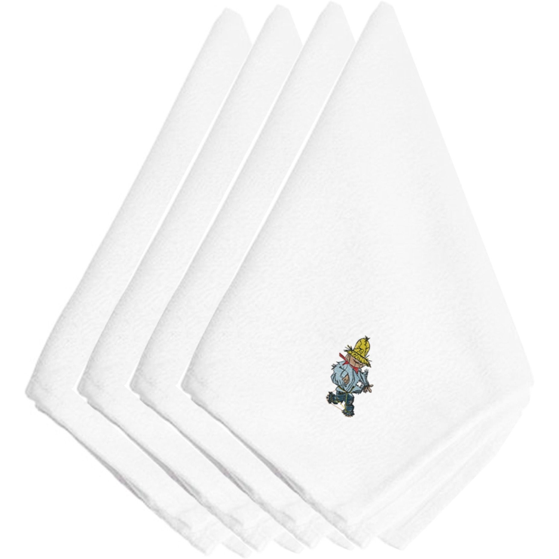 &quotCaroline's Treasures EMBT3011NPKE Fall Scarecrow Embroidered Napkins (Set of 4), 20"", Multicolor"